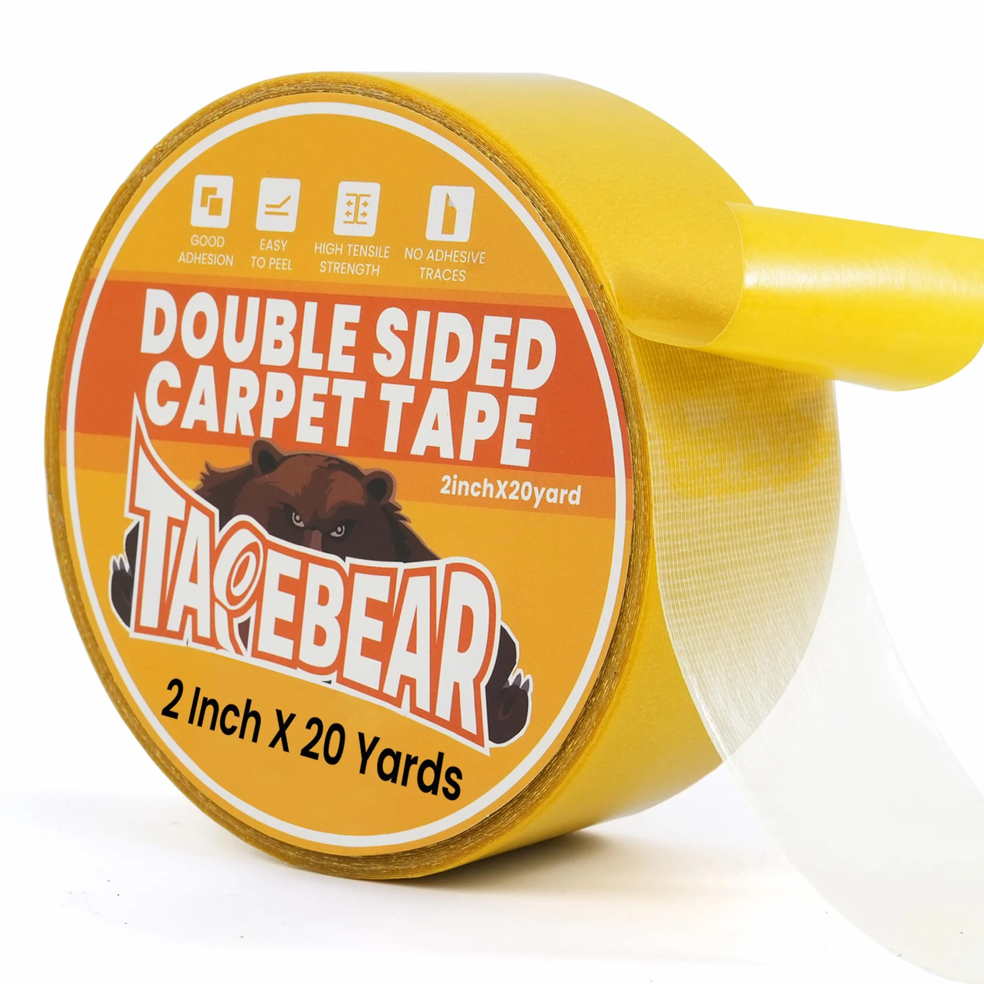 TAPEBEAR Carpet Tape 5 cm x 60 m, żółta