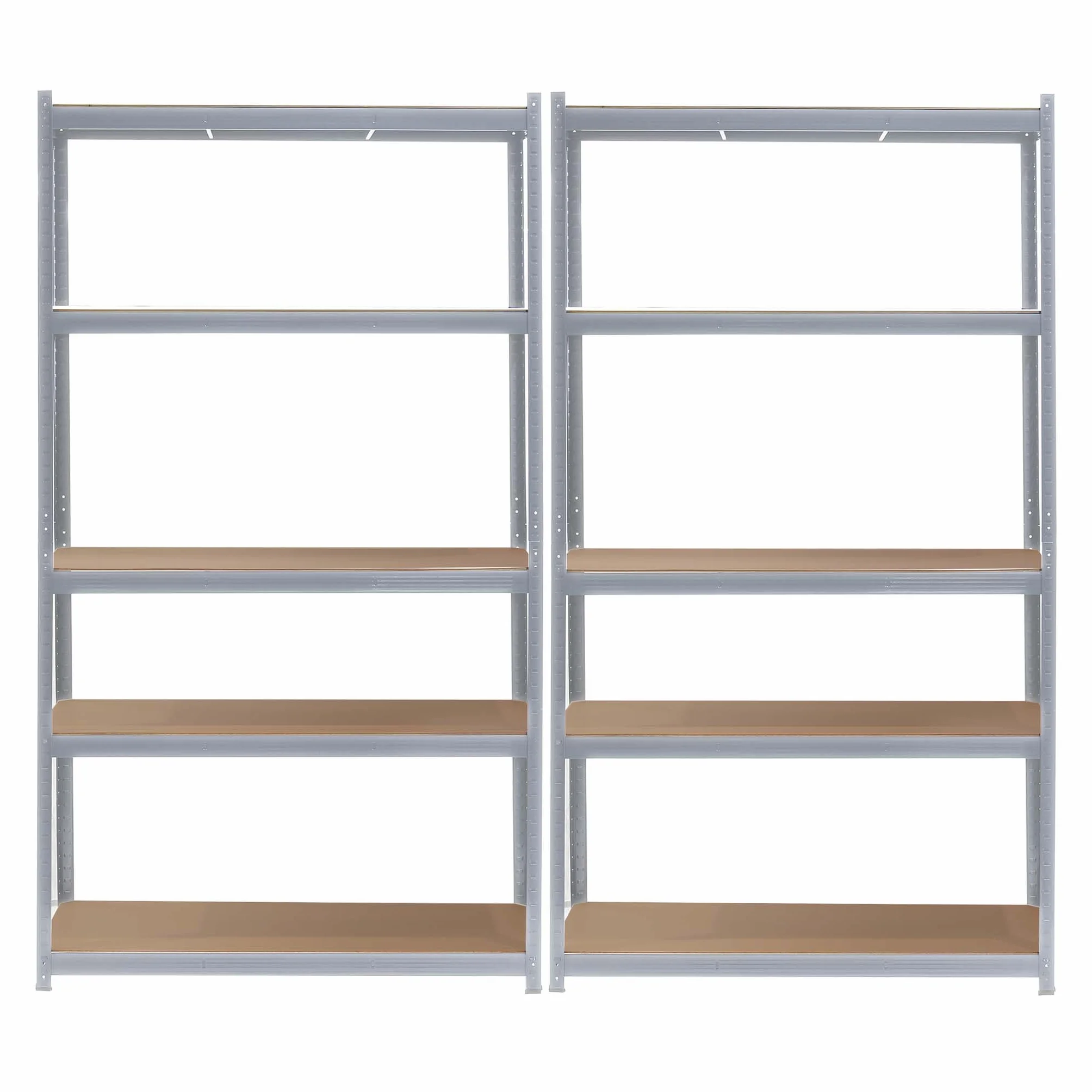 Wiltec 2x Regał magazynowy z ocynkowanej stali 100 x 60 x 200 cm, regał garażowy do 1000 kg z montażem bez narzędzi, regał do piwnicy i magazynu