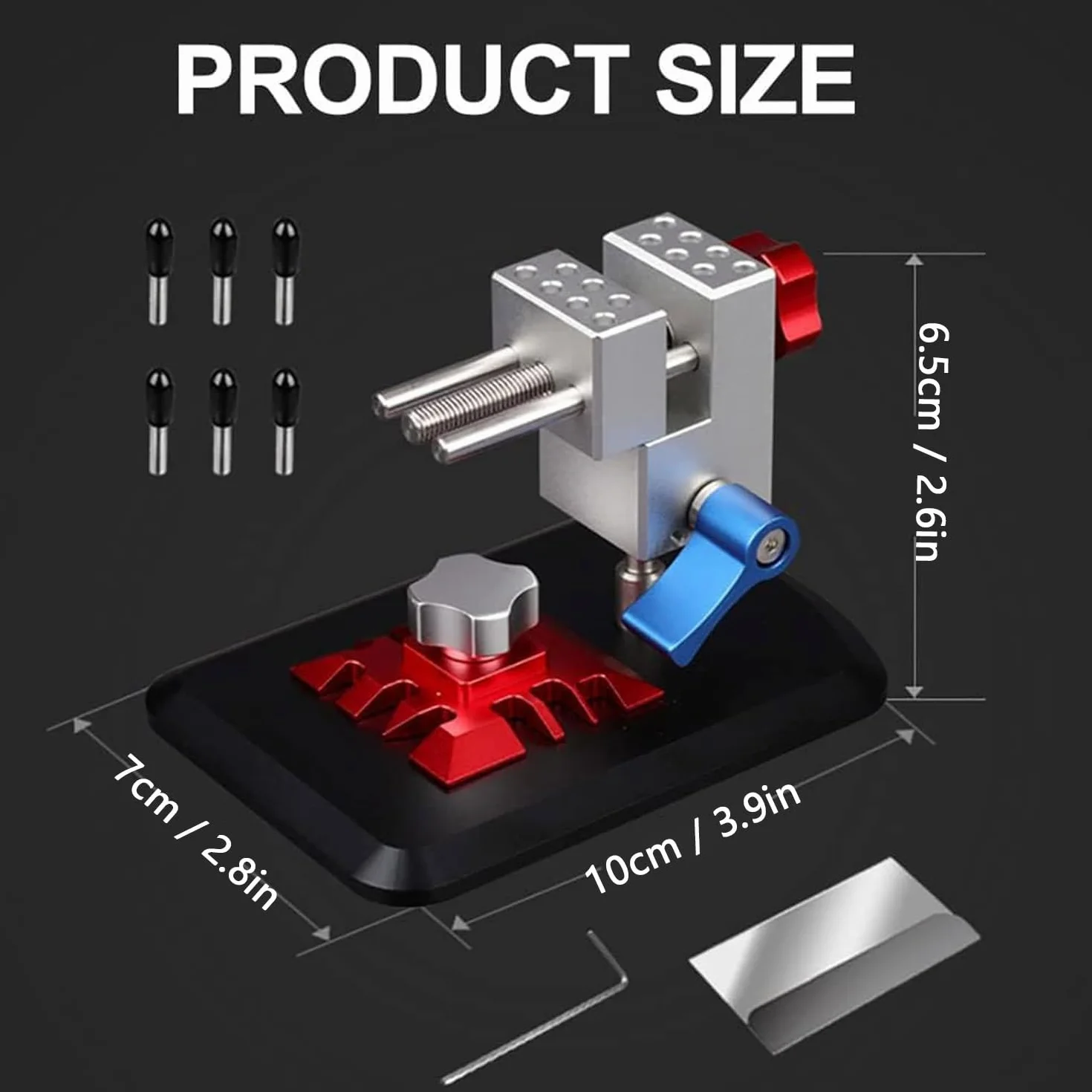 Mini precyzyjne imadło stołowe, imadło 2 w 1 z regulowanym uchwytem, ​​regulacja 360° i zginanie pod kątem 90°, sześciostronna regulacja, zestaw narzędzi do modelarstwa i rzemiosła