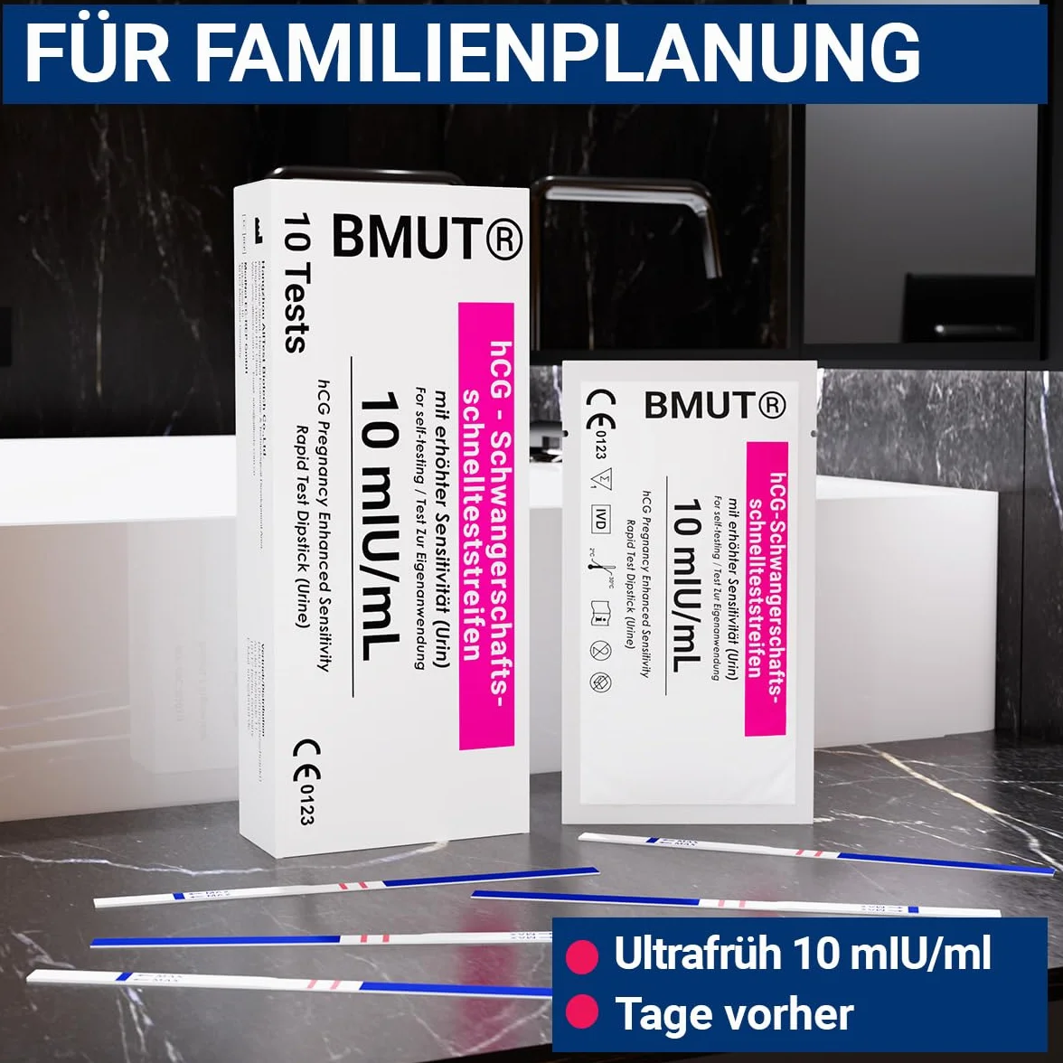 Test ciążowy 10 mIU/ml czuły wczesny wykrywanie hCG zestaw 10 pasków