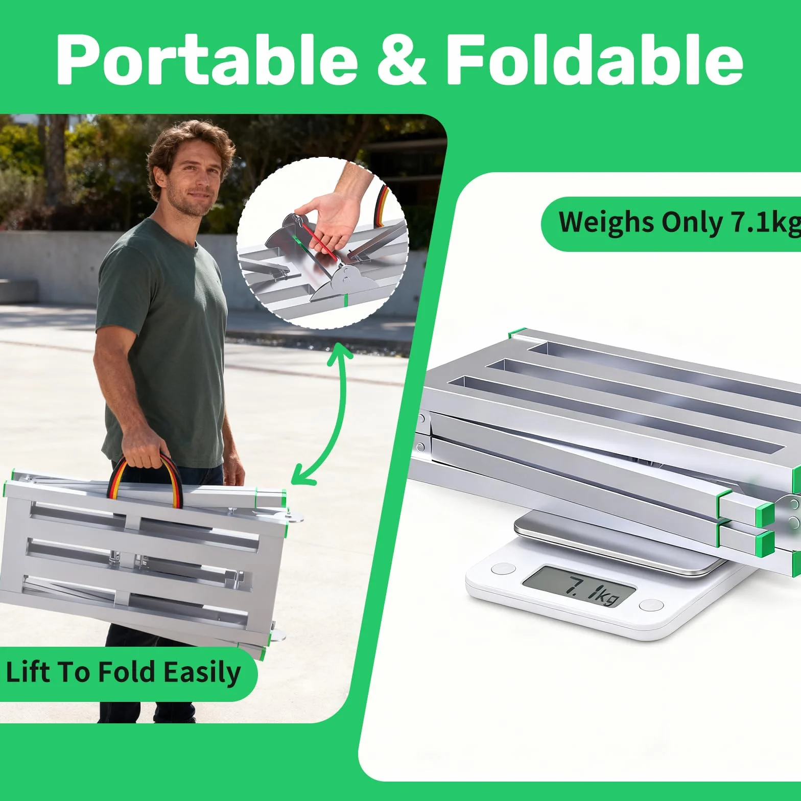 Aluminiowa platforma robocza z regulacją wysokości, składana platforma robocza do domu i warsztatu, garażu i na plac budowy, do 180 kg (120 cm)