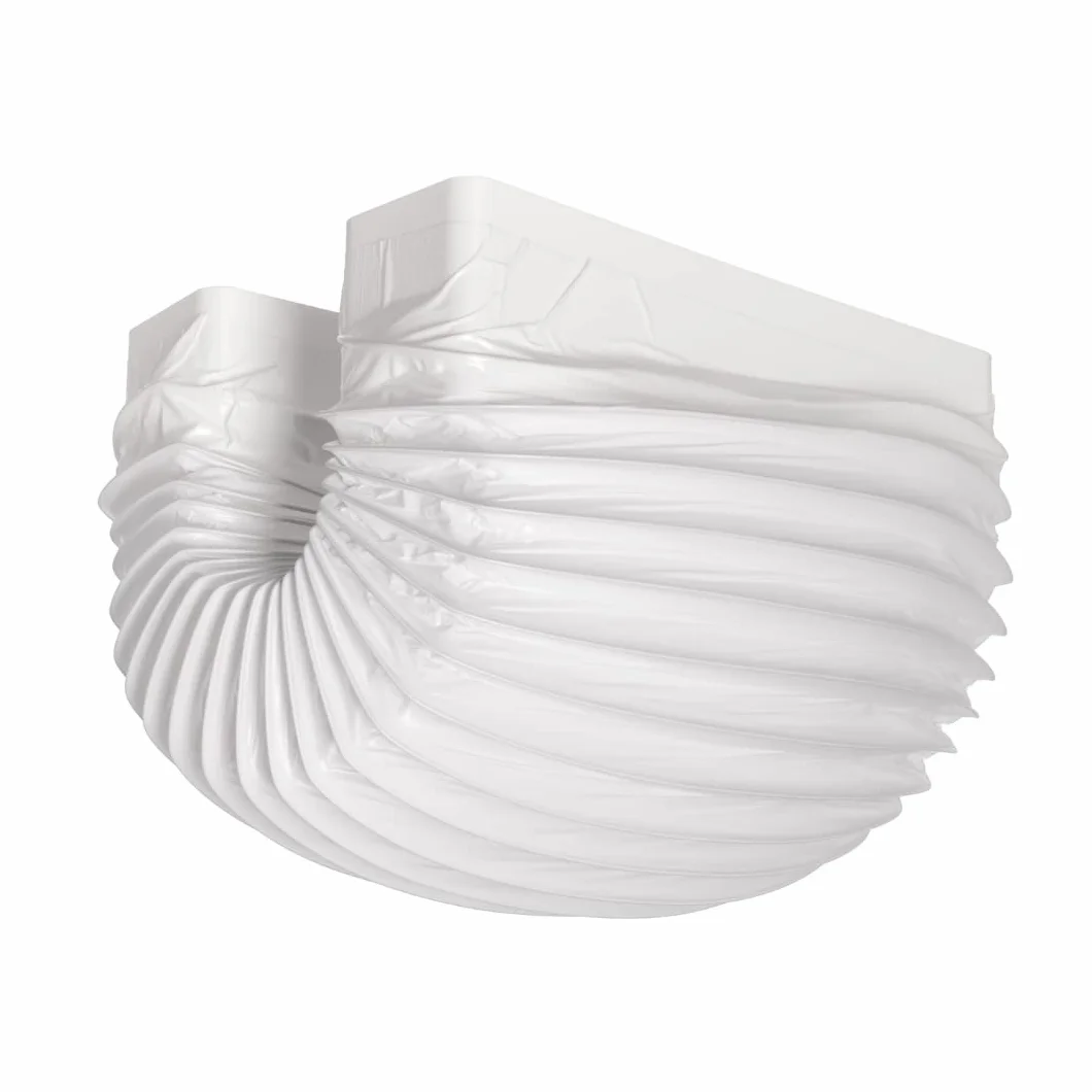 Prostokątny elastyczny wąż kanałowy PCW 220 x 55 mm, długość 50 cm, biały