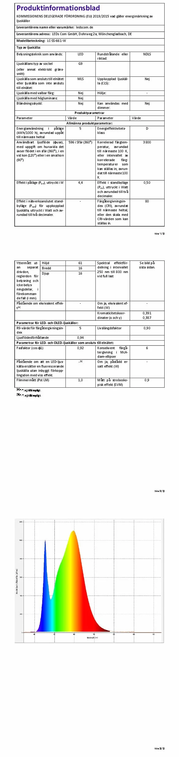ledscom.de Słupek oświetleniowy PODEL 39 cm antracyt 2 gniazda G9 596 lm biały
