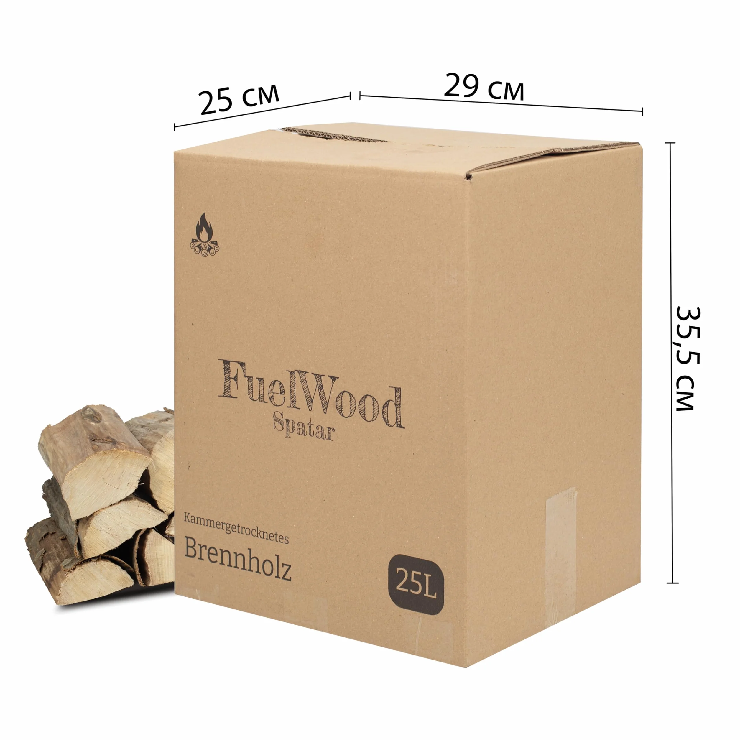 Drewno opałowe z grabu klasy premium, 25 l, suszone w piecu, 25 cm, poniżej 15% wilgotności – idealne do pieca, kominka, grilla, grilla i ogniska – drewno kominkowe, drewno opałowe, drewno grillowe