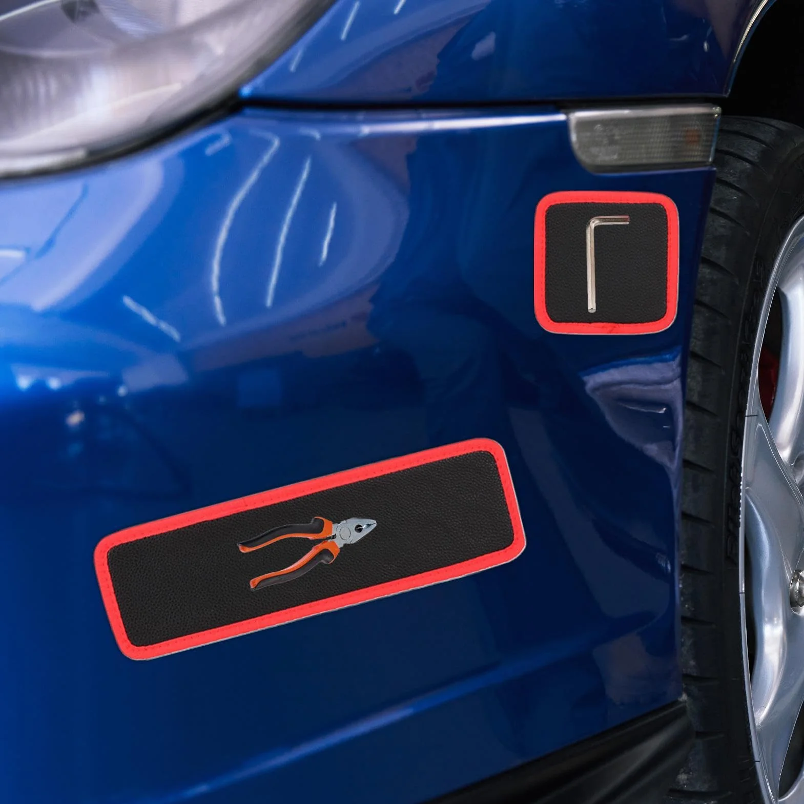 Magnetyczna Mata na Narzędzia Uchwyt na 3 Sztuki z Warstwą Ochronną PVC | Wytrzymały Uchwyt na Części do Domu Garażu Warsztatu Budowy Naprawy Samochodów Mechanika Elektryka Śrubokręty