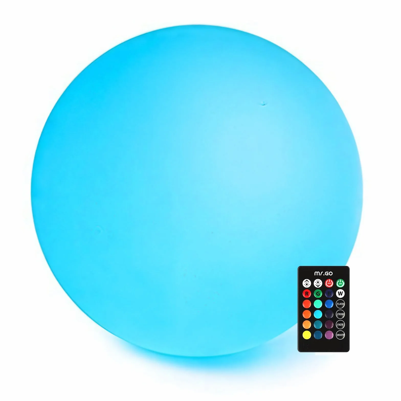 Mr.Go 40cm LED Kugelleuchte Wasserdichte Außenlampe mit Farbwechsel RGB 16 Farben Fernbedienung