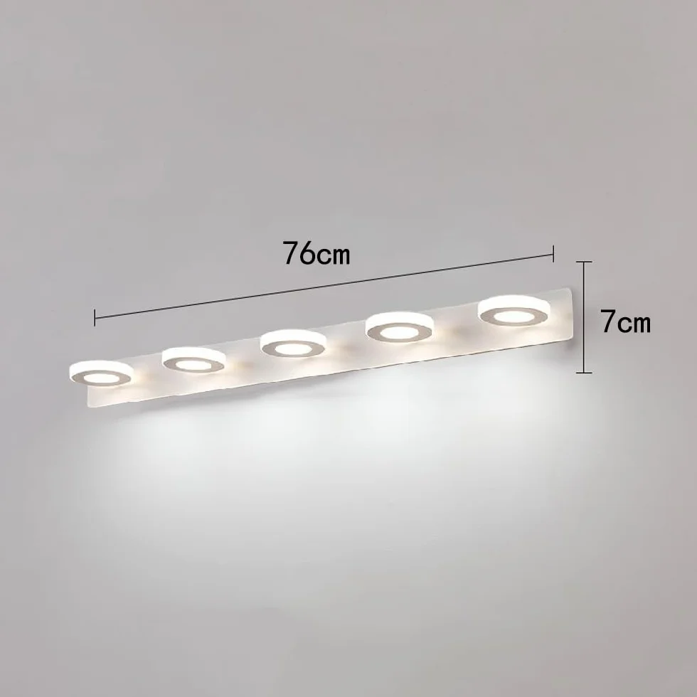 Lampa ścienna LED do lustra łazienkowego 25 W, obrotowa, 3 regulowane temperatury barwowe, oświetlenie ścienne, oświetlenie lustra (5 świateł (25 w))
