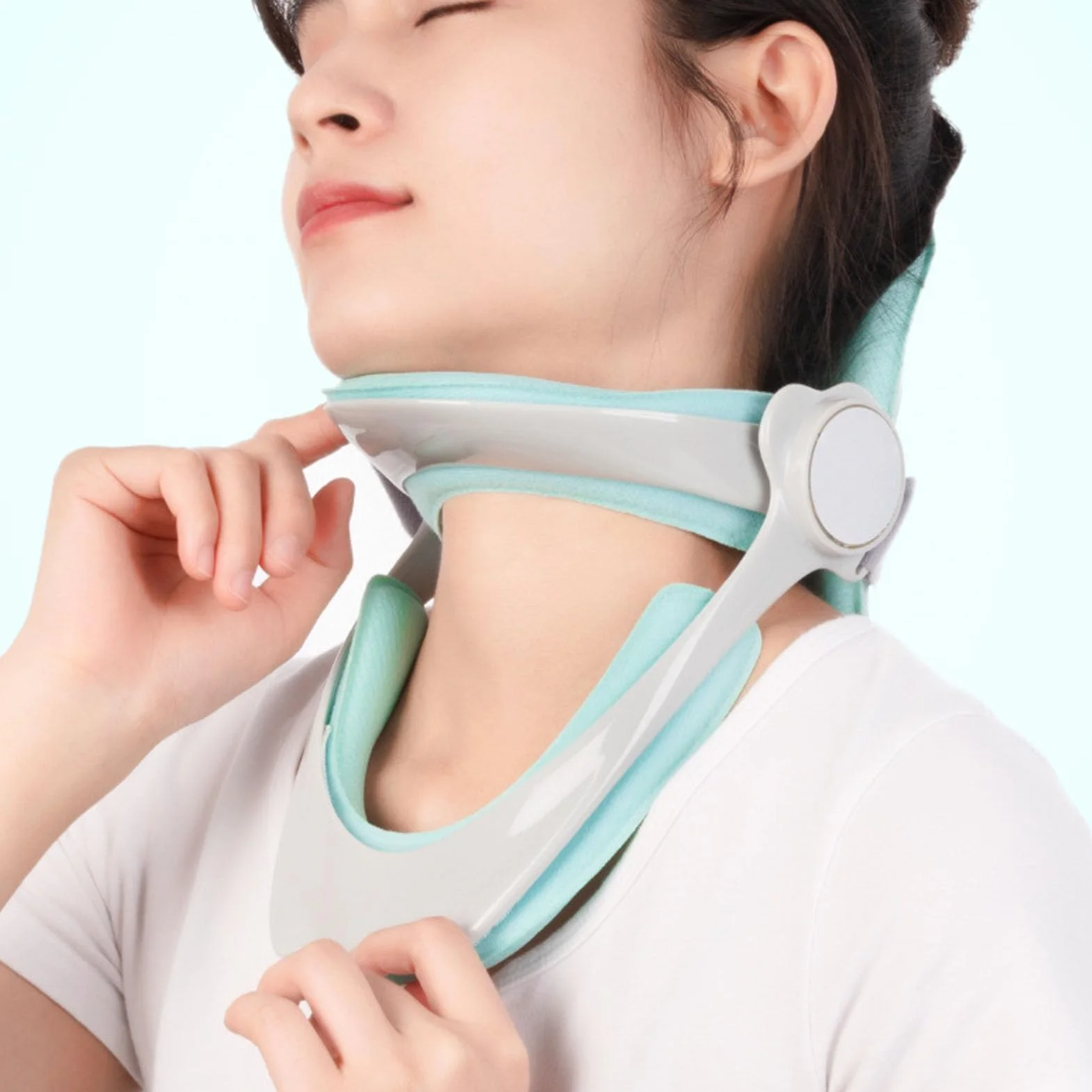 Ergonomiczny stabilizator karku – regulowany 360° korektor postawy do przodu i karku, oddychający materiał, wygodny rozciągacz szyi dla studentów / pracowników biurowych