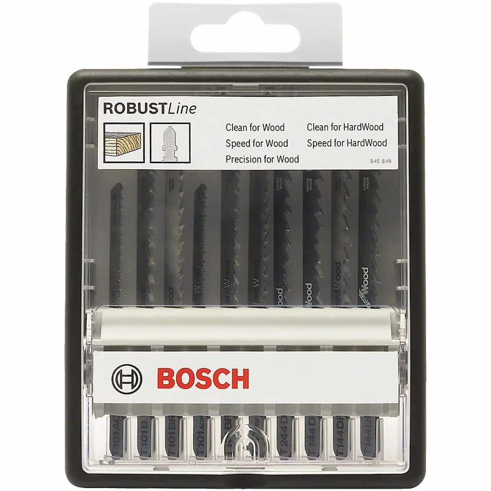 Bosch Professional Zestaw brzeszczotów do wyrzynarek Robust Line Wood Expert 10-częściowy T 101 AO T 101 B T 101 BR T 101 AOF T 101 BF T 101 BRF T 244 D T 144 D T 144 DF T 144 DP