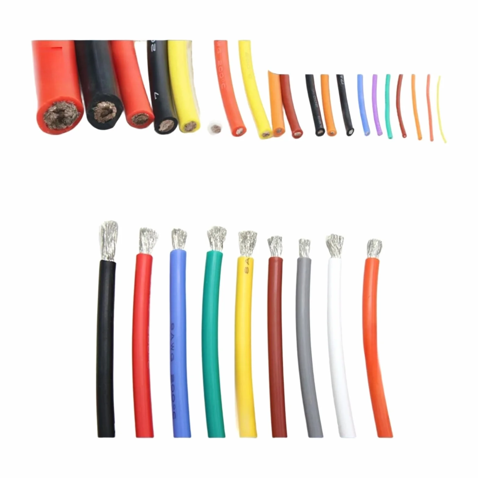 1/3 metrów Kable silikonowe 15 14 13 12 11 10 9 8 7 6 4 2AWG izolacyjne (pomarańczowe; 1M; 12AWG)