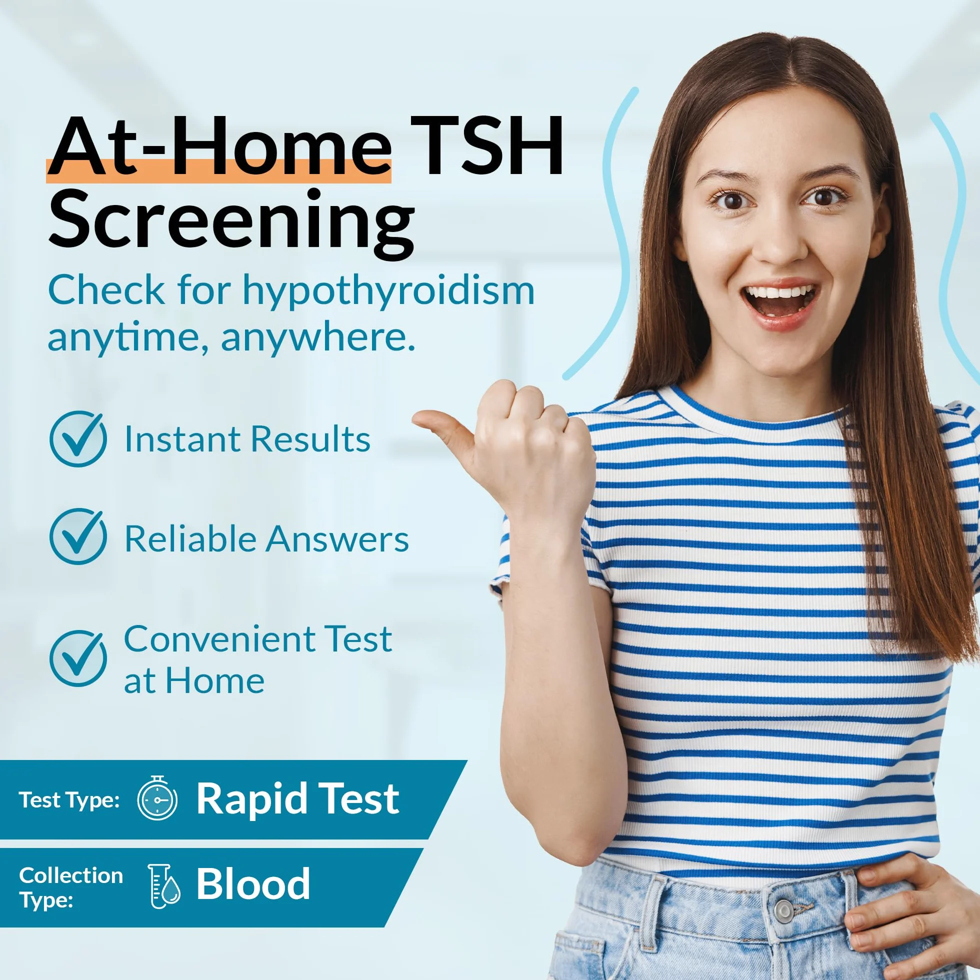 GetTested at Home Test TSH tarczycy (1 test) Test mierzy poziom TSH (hormonu stymulującego tarczycę) we krwi