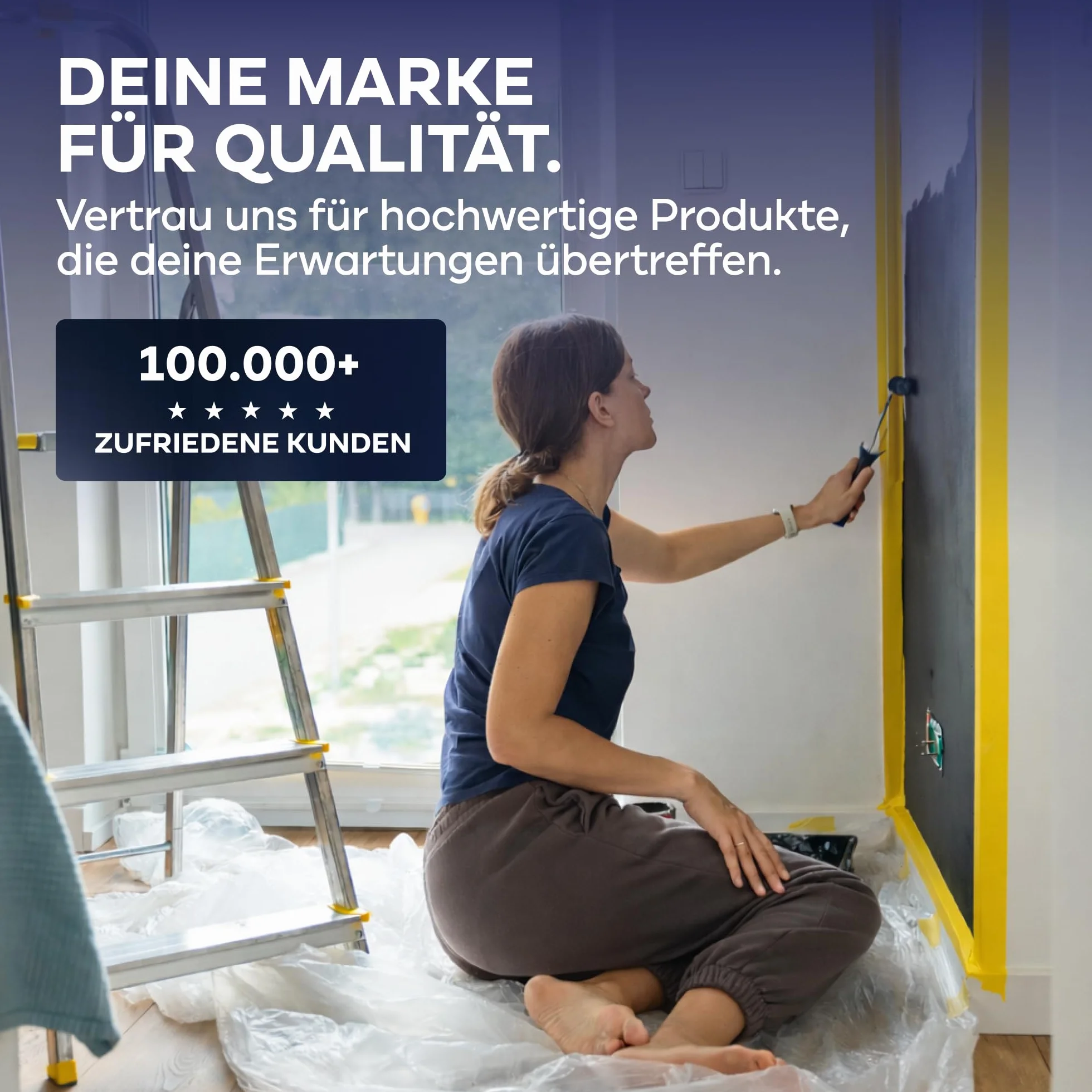 Plid® Goldband taśma malarska [wodoodporna] – taśma klejąca do malowania na mokro – do wewnątrz i na zewnątrz – taśma klejąca, malarska, zapobiega rozlewaniu się kolorów – taśma klejąca malarska (19