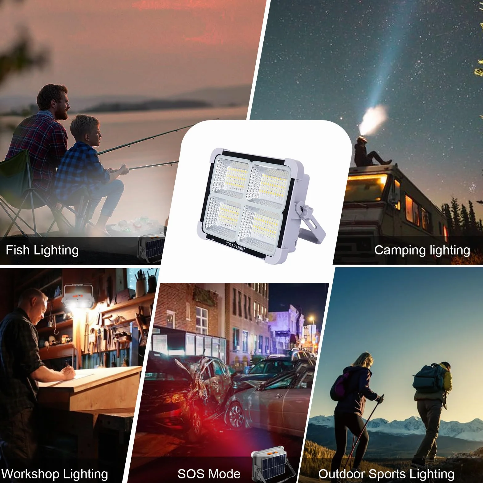 150W Solarna Lampa Robocza Reflektor LED,Fosingut Przenośna USB ładowalna Słoneczna Światło,Magnetyczny/5 Tryby/288LED/11000mAh IP66 Wodoodporne Reflektor Budowlany LED do Kempingu,Wędkowania,Awaryjne