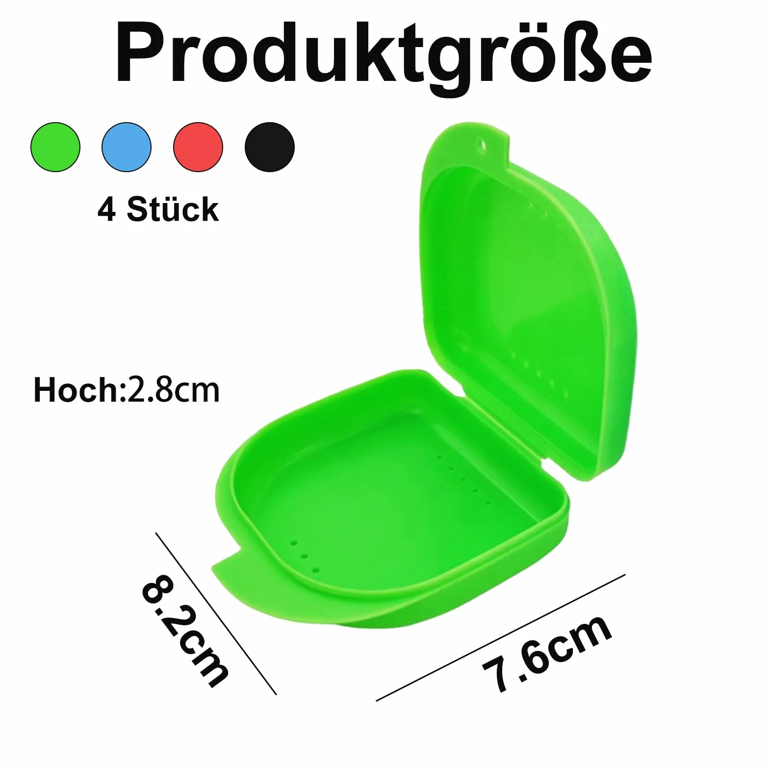 Zestaw 4 pudełek na zęby, pudełko na aparat ortodontyczny, pudełko na luźne szelki, pojemnik do przechowywania na protezę, zabawna szyna do gryzienia, szyna Crunch