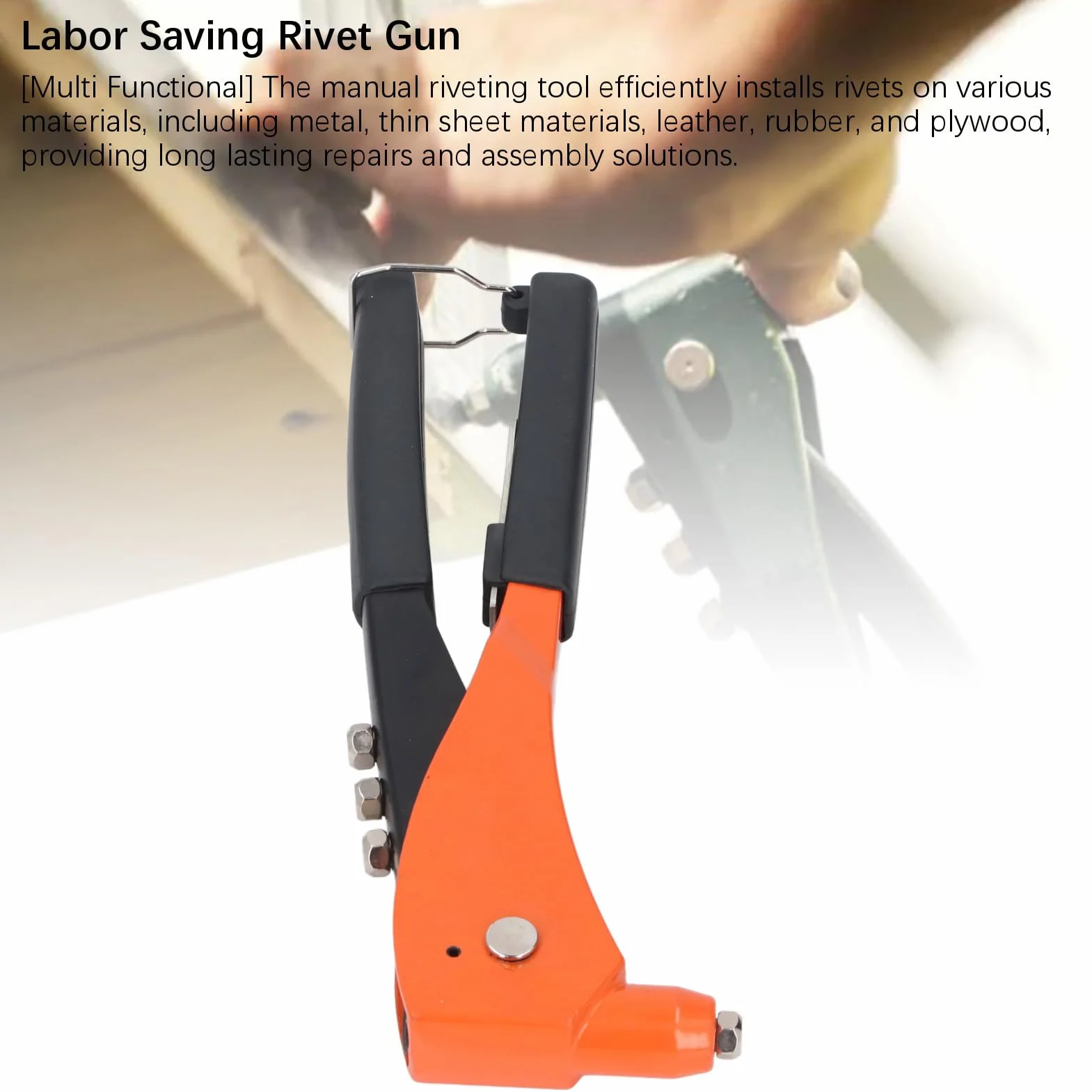 Ręczny Pistolet do Nitowania 2,4 Mm 3,2 Mm 4 Mm 4,8 Mm 4 Wymienne Głowice Ergonomiczna, Oszczędzająca pracę Nitownica Ręczna do Motoryzacji, Kolei, Mebli, Instrumentów
