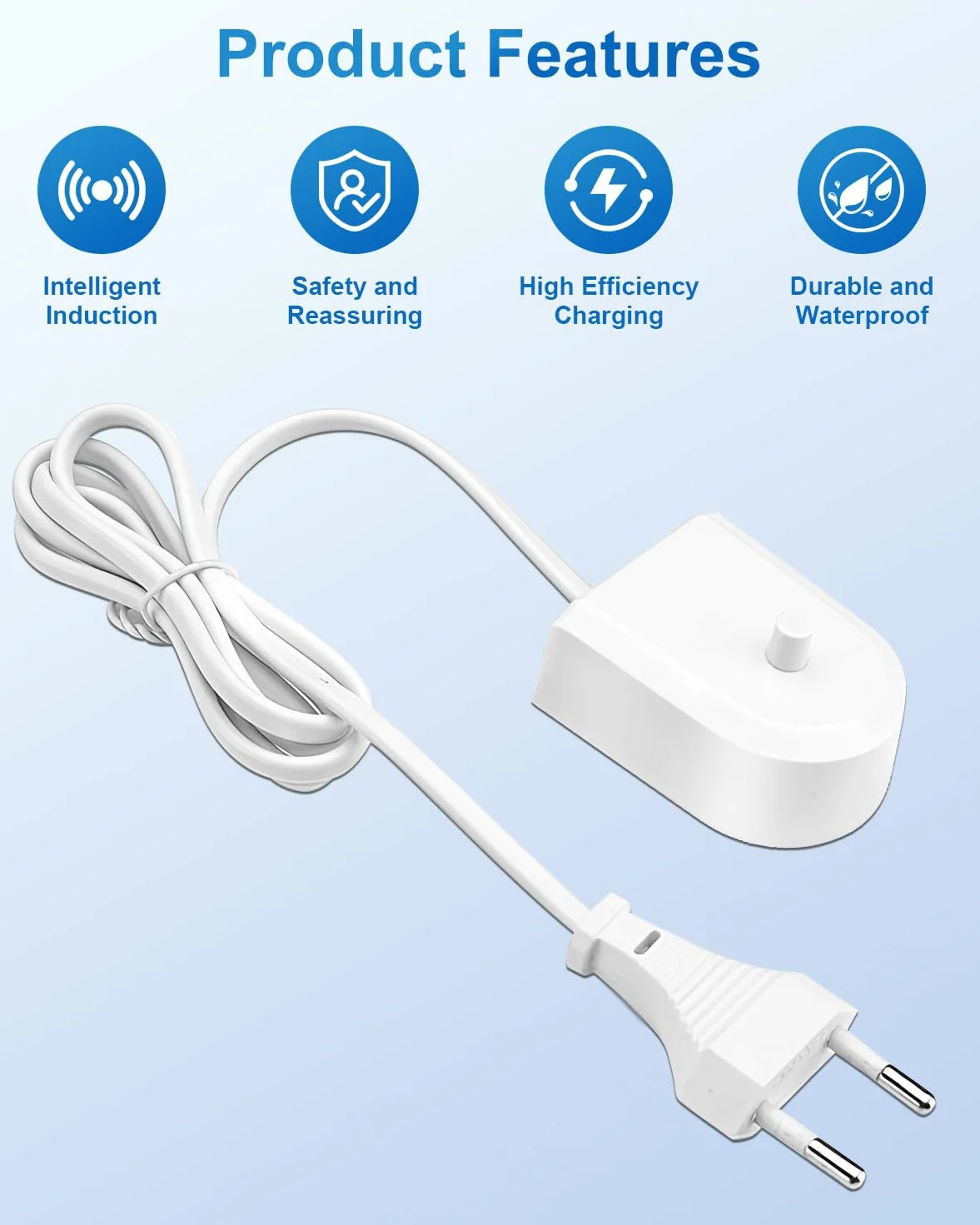 Ładowarka elektryczna do Philips Sonicare, kompatybilna z Philips HX6511 HX6512 HX6530 HX6710 HX6750 HX6780 HX6910 HX6930 HX8000 HX9000 Ładowarka indukcyjna Wodoodporny adapter zastępczy IPX7