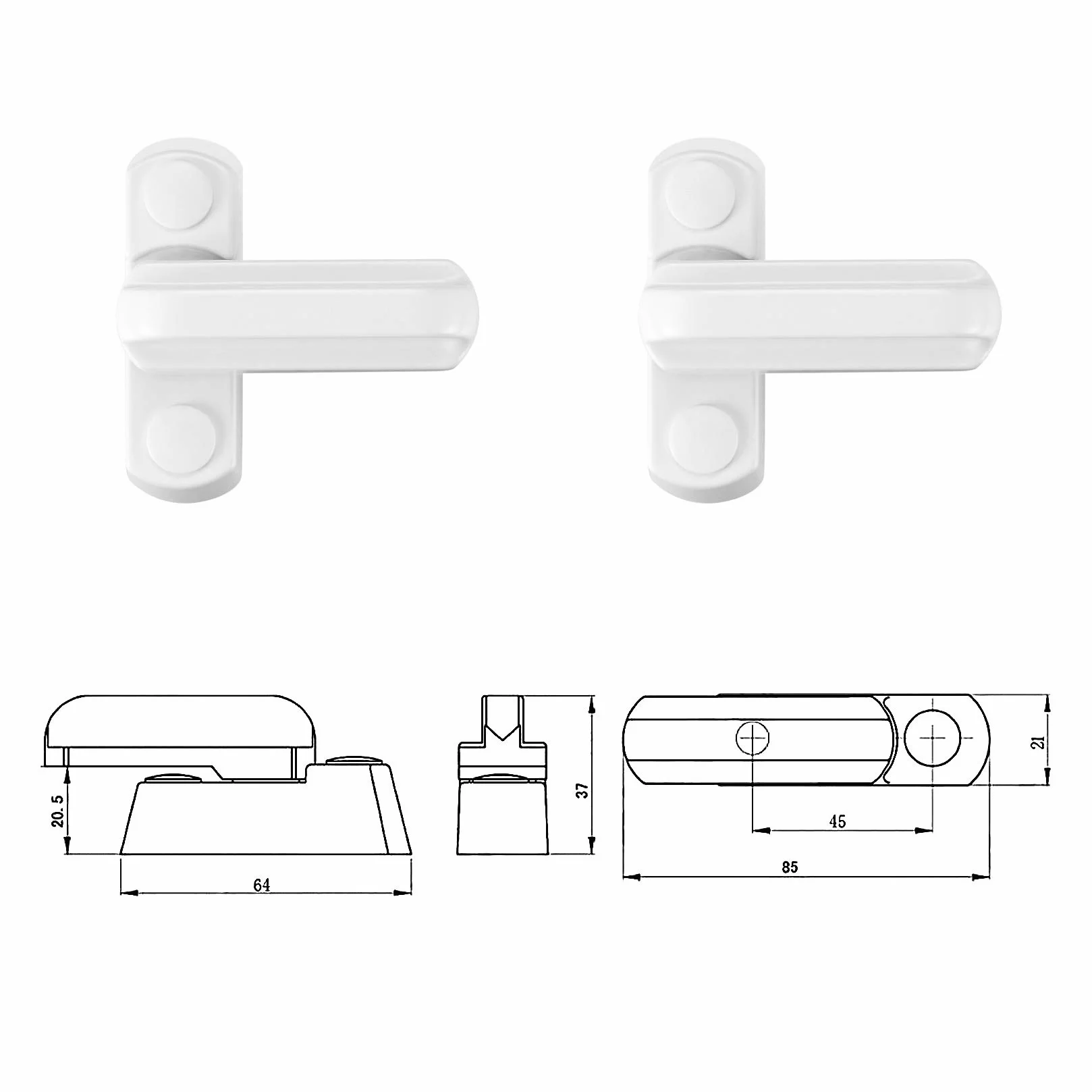 Ewwtrey Zabezpieczenie okienne, zamki ograniczające do okien UPVC, PVC, drzwi, okien, dla bezpieczeństwa w domu, 4 szt., kolor biały