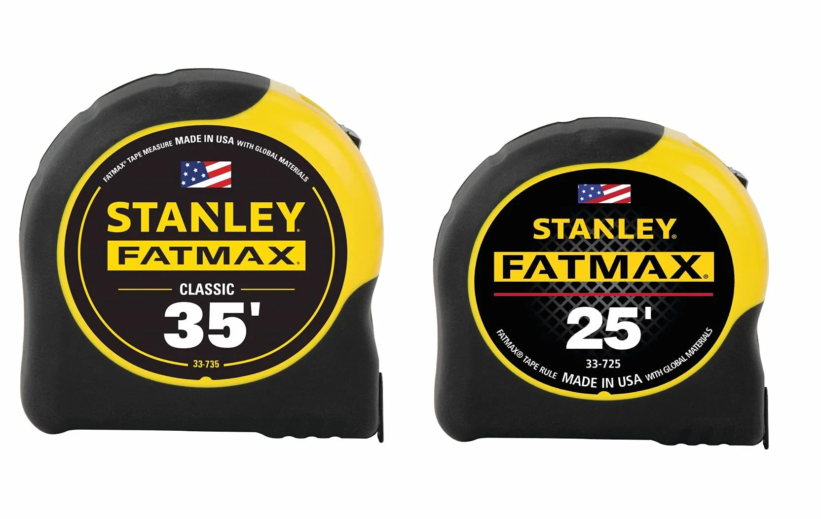 Stanley 33-735-25 10,7 m i 7,6 m, zestaw taśm mierniczych Fatmax, żółty