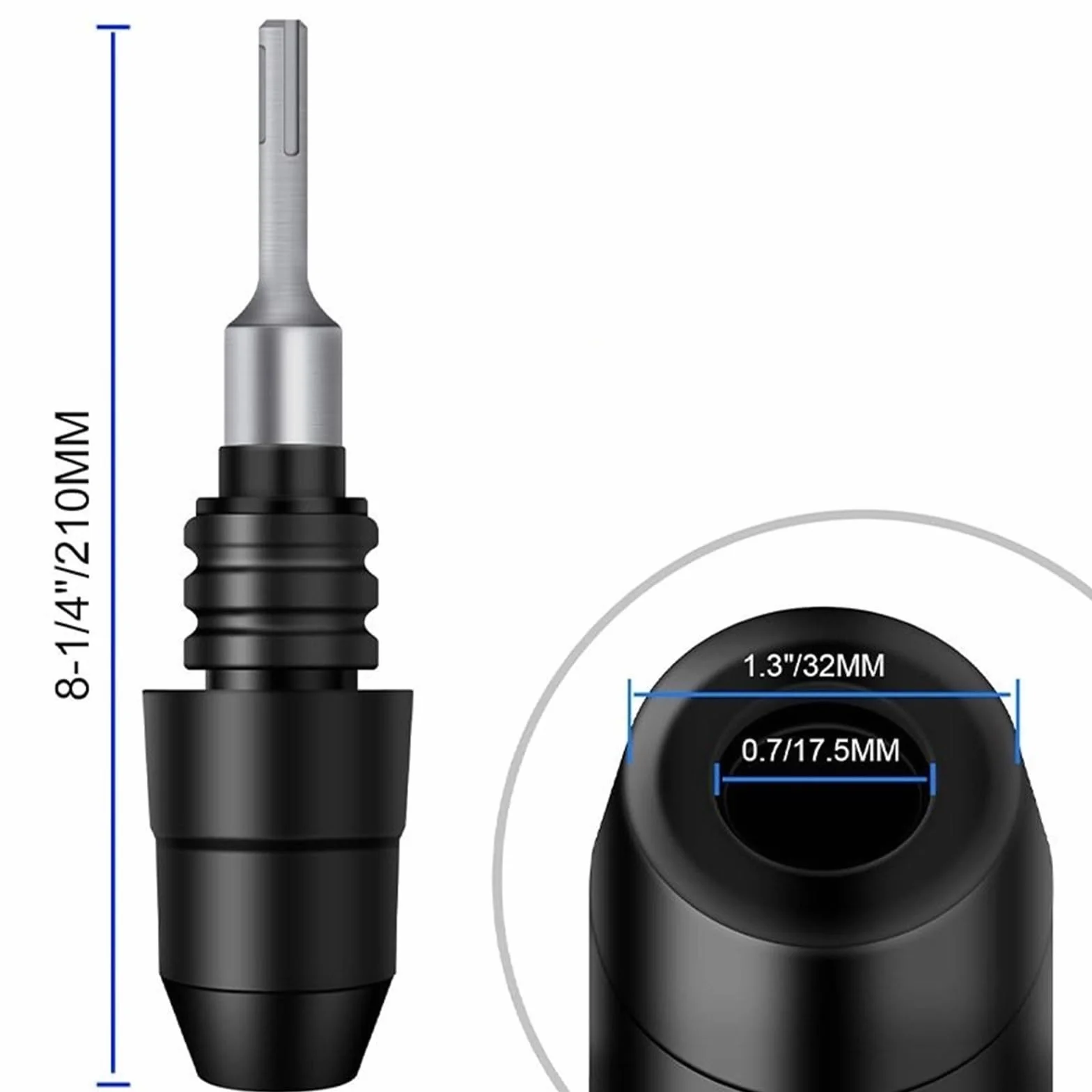1Pc SDS Plus to SDS Max Adapter For Rotary Hammer Drill Converter 210mm Tools Accessory Impact Drill Socket Adapter