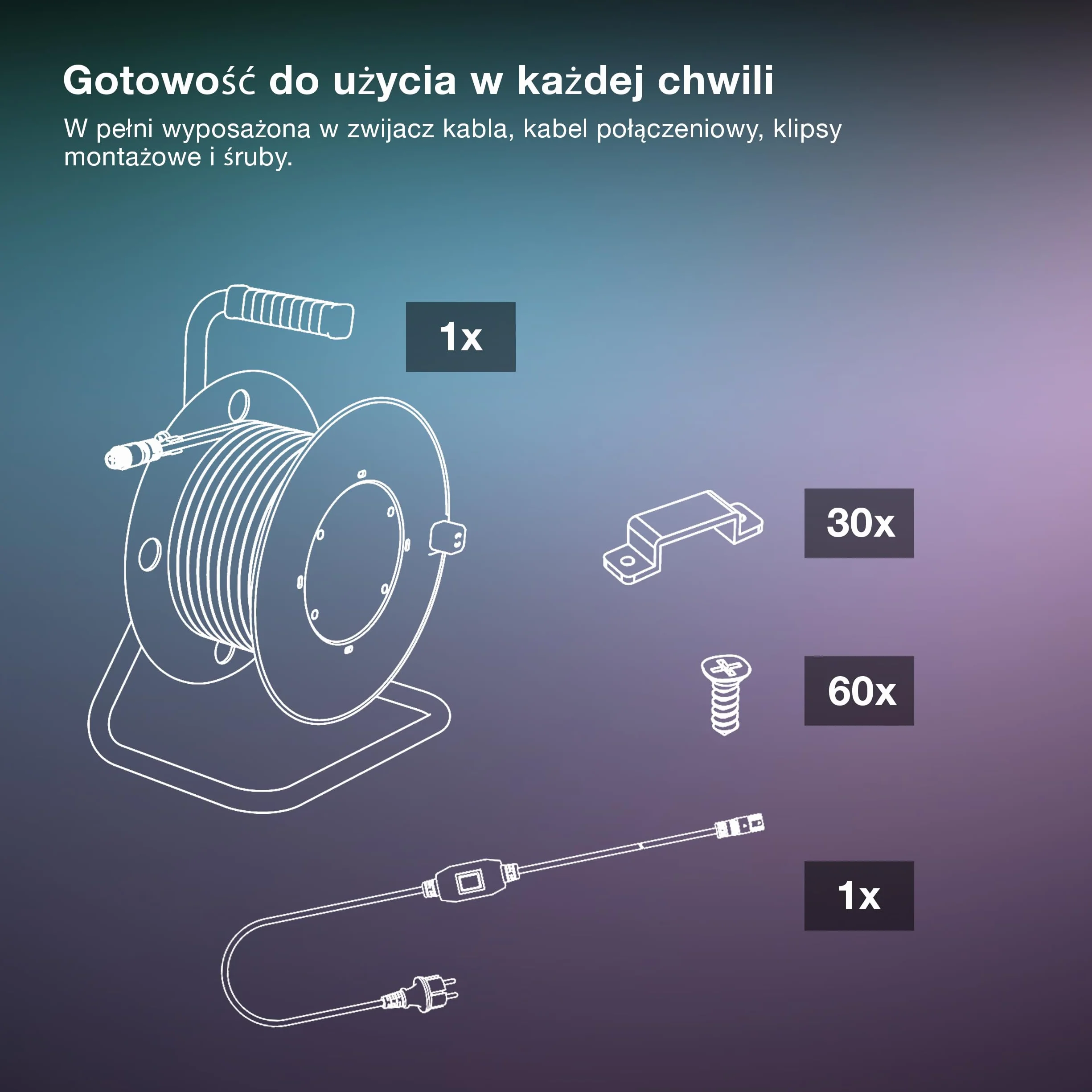 OSRAM Taśma LED Outdoor Flex 10M IP65, chłodna biel, możliwość przedłużenia do 50 m, w tym bęben kablowy, akcesoria montażowe, kabel połączeniowy