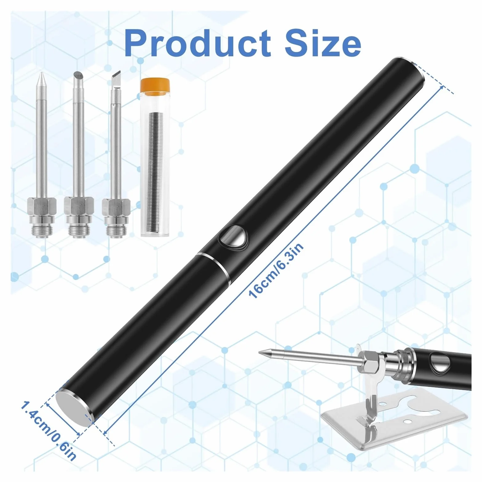 Bezprzewodowy Zestaw Lutownicy USB Szybkie Nagrzewanie Lutownica Z Grotami Lutowniczymi Regulacja Temperatury Narzędzie Do Naprawy Lutownicy