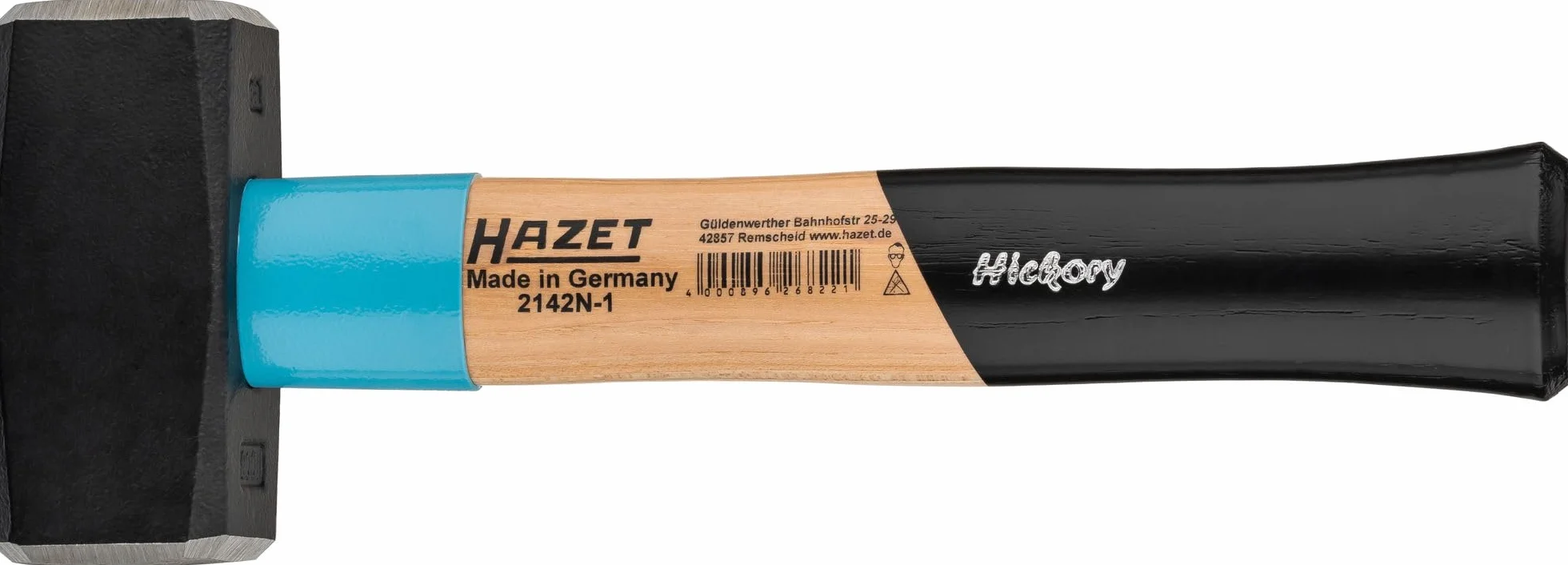 HAZET Rękawiczki 2142N-1, długość: 260 mm, głowica młotka 1000 g, amortyzujący drgania trzonek hikory, wysokiej jakości stal zapewniająca długą żywotność