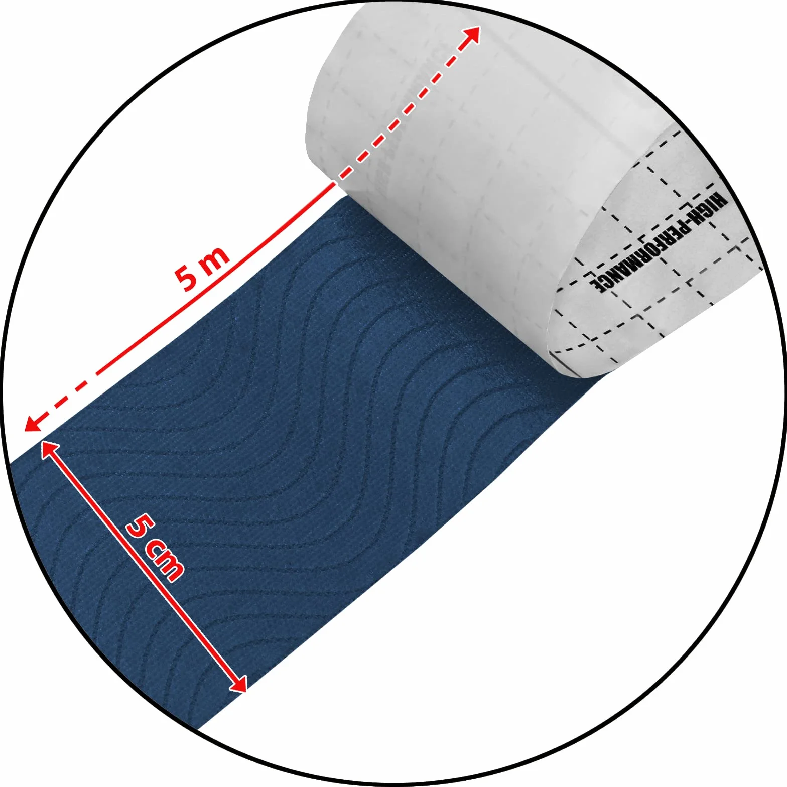 BB Sport 1 x rolka taśmy kinezjologicznej 5 m x 5,0 cm w wielu kolorach do wyboru E-book broszura z informacją jak stosować elastyczne plastry zestaw 1 sztuka set taśma plastry tejpy, Kolor:ciemnoniebieski