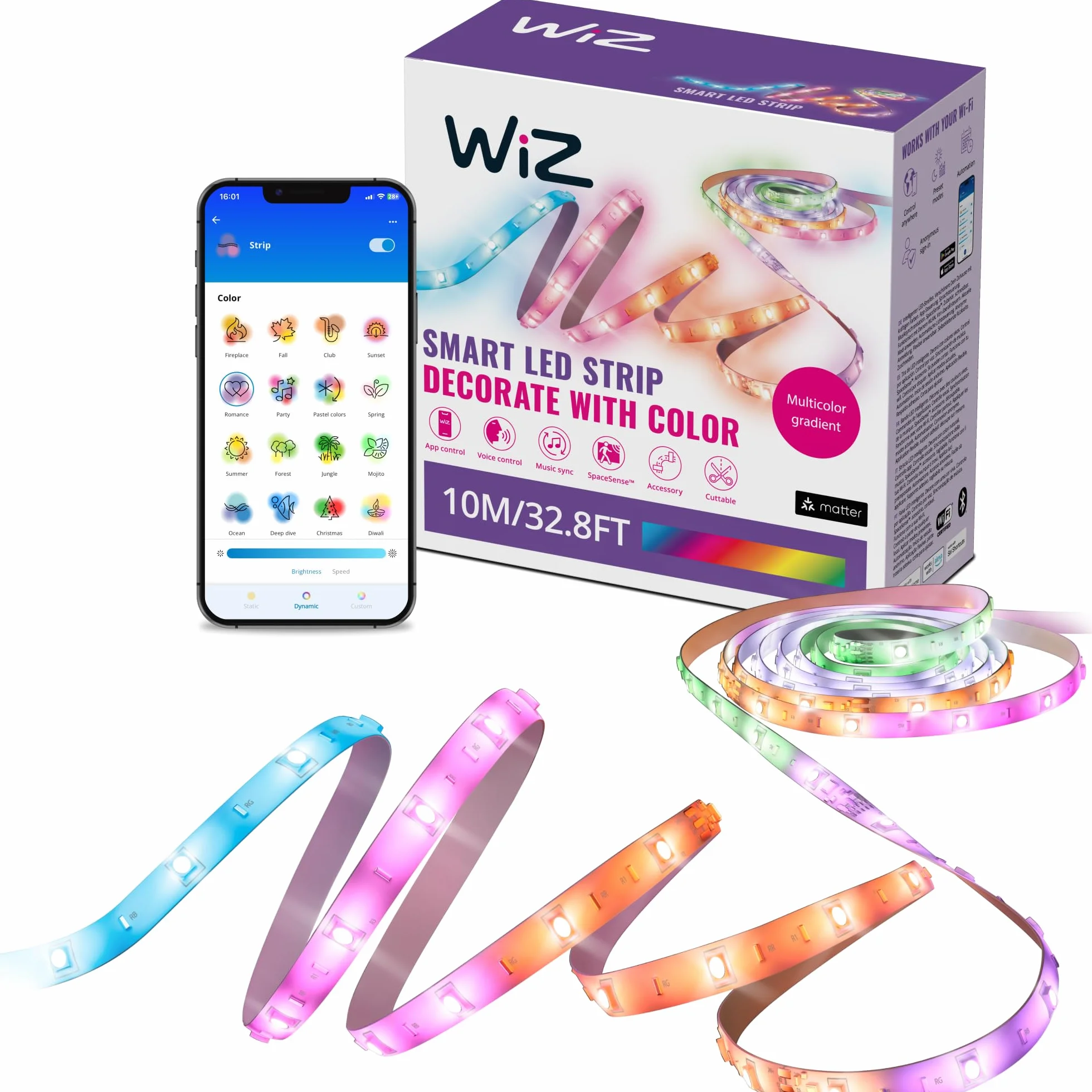 WiZ RGBIC LED strip 10m Type-C