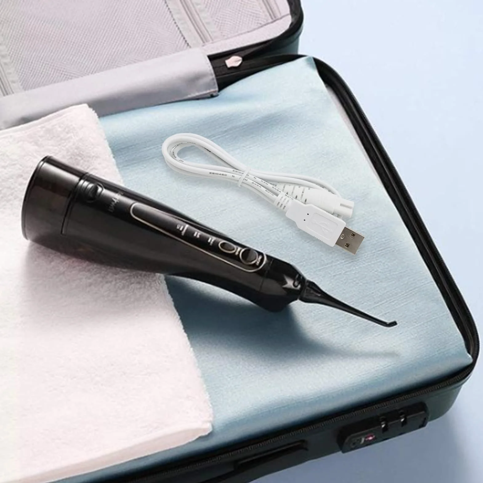 WasserFlosser ładowarka zamiennik do Hangsun, Nicwell, Nicefeel irygator jamy ustnej, kabel do ładowania USB (biały)