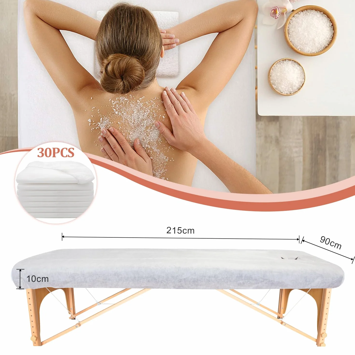 Jednorazowe prześcieradła z gumką na stół do masażu 90x215 cm wodoszczelne z włókniny