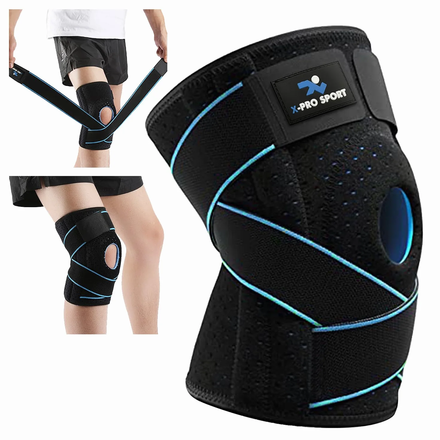 Orteza na kolano X-Pro Sport ze stabilizatorem bocznym i regulowanym stabilizatorem rzepki