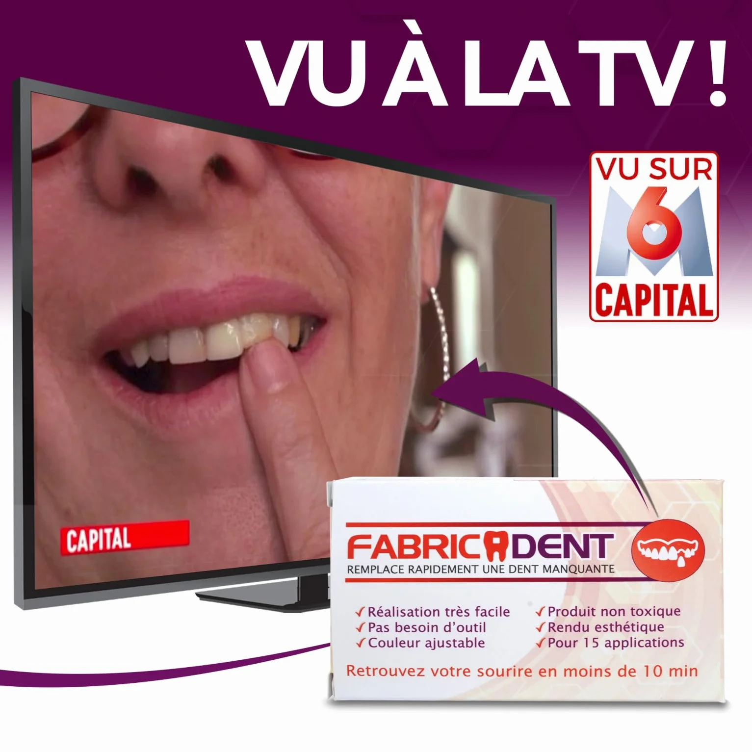 Tout Dentaire WYMIANA brakującego zęba Pasta z PRODUCENT Jak widać w telewizji na M6