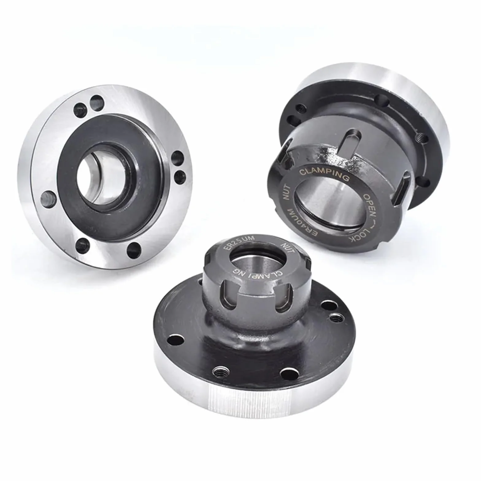 Minikołnierzowy czteroosiowy uchwyt zaciskowy - ER16 ER25 ER32 ER40 ER50 - Uchwyt o średnicy 100 mm i 80 mm do tokarki(Er32-d80 (7holes))
