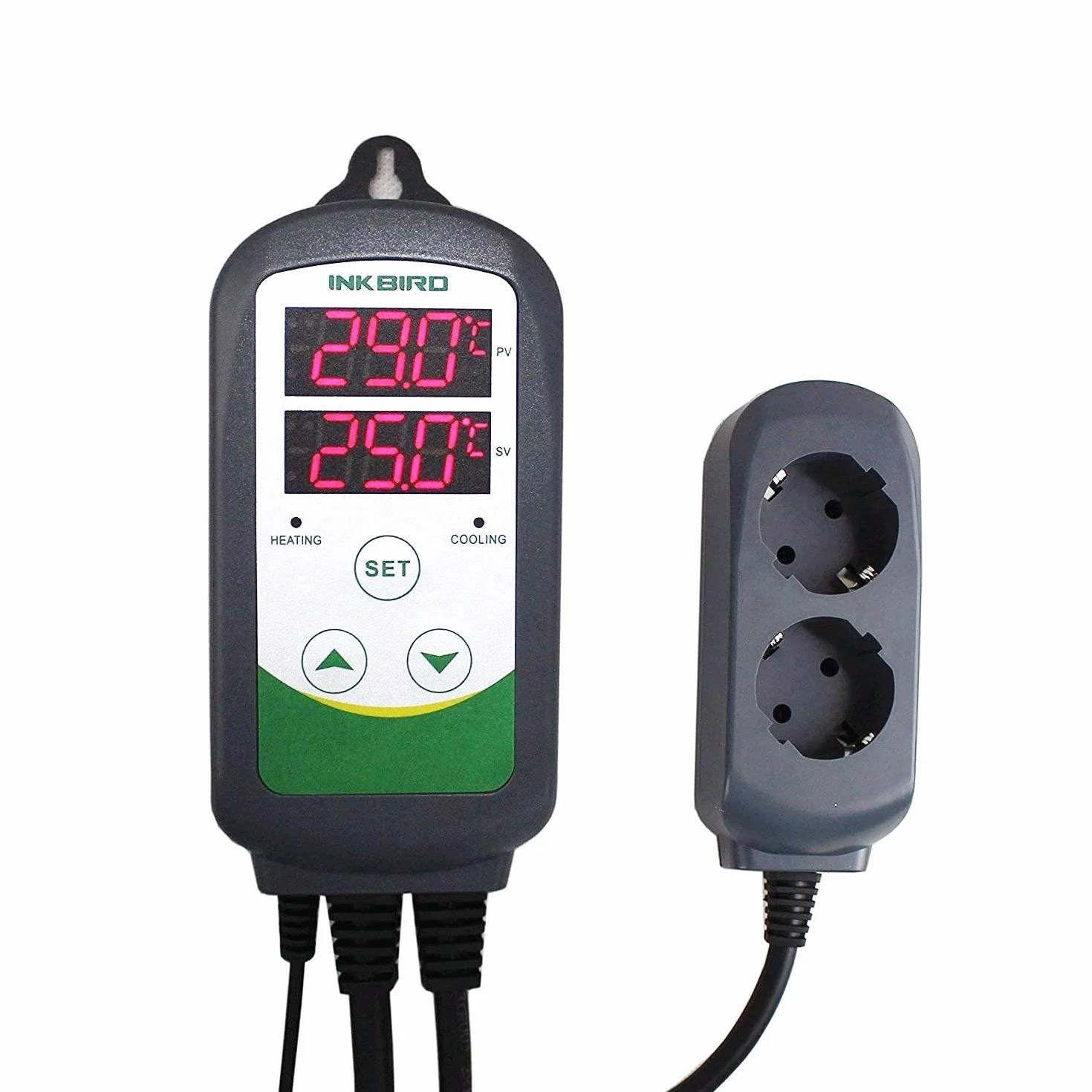 Inkbird ITC-308 Cyfrowy regulator temperatury z czujnikiem, przełącznikiem temperatury ogrzewania i chłodzenia, termostatem 230V