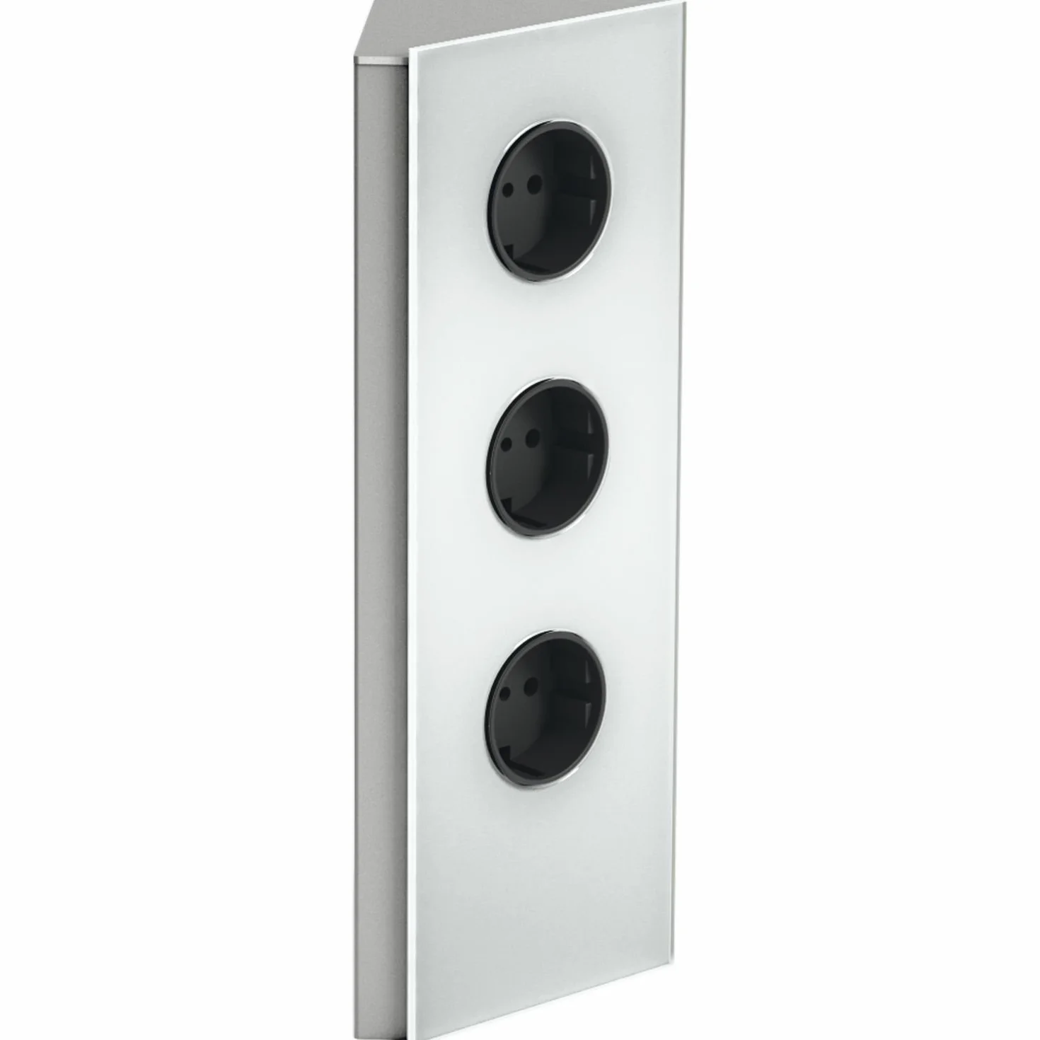 WIPO Power Eck G stal nierdzewna, szkło białe, 3 x gniazdo Schuko, 41910102200