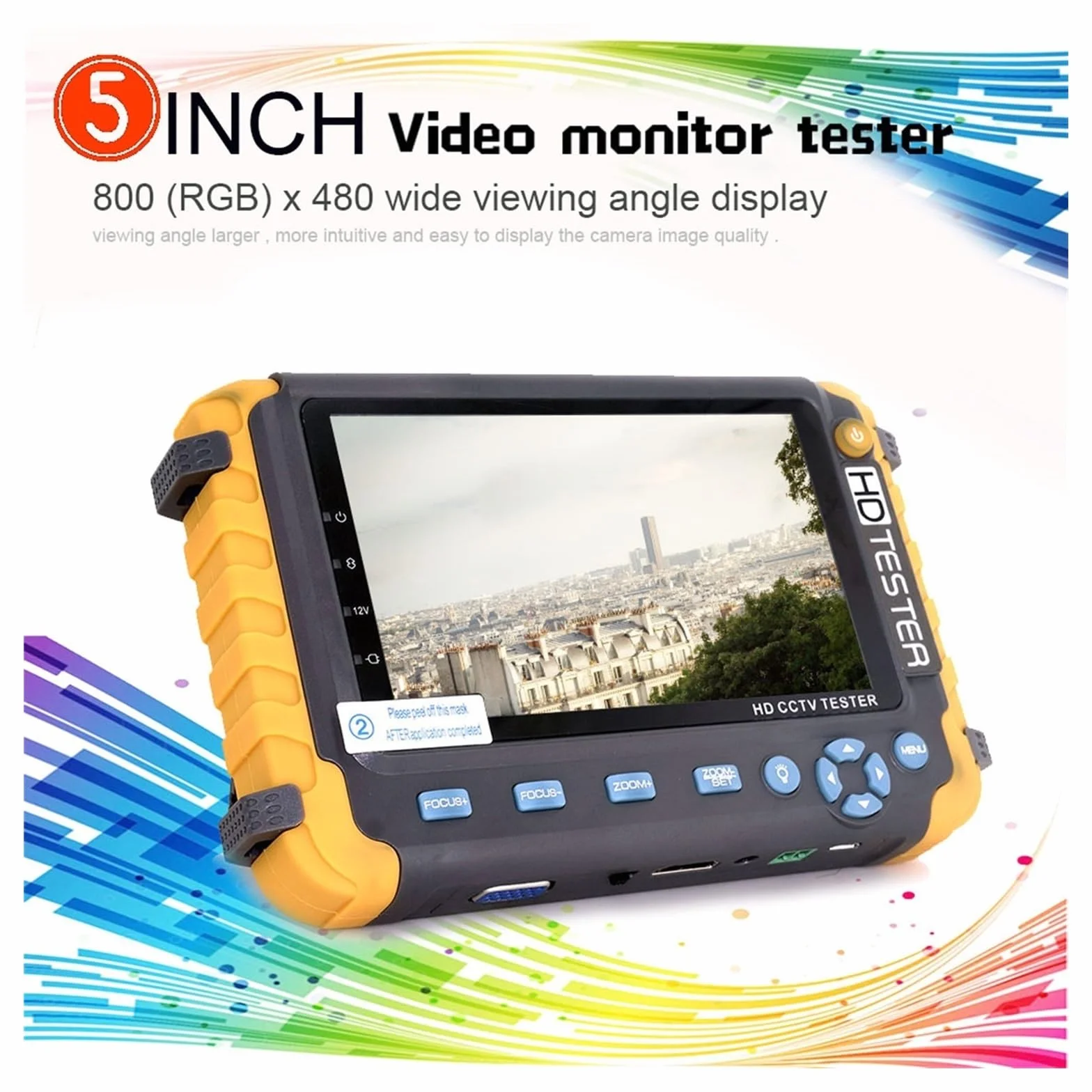 Tester CCTV, IV8W Monitor testera kamery 5 cali | Z TFT LCD HD 8MP TVI AHD 8MP CVI CVBS 1080P Tester CCTV Wejście VGA do testowania kamer CCTV i IP.
