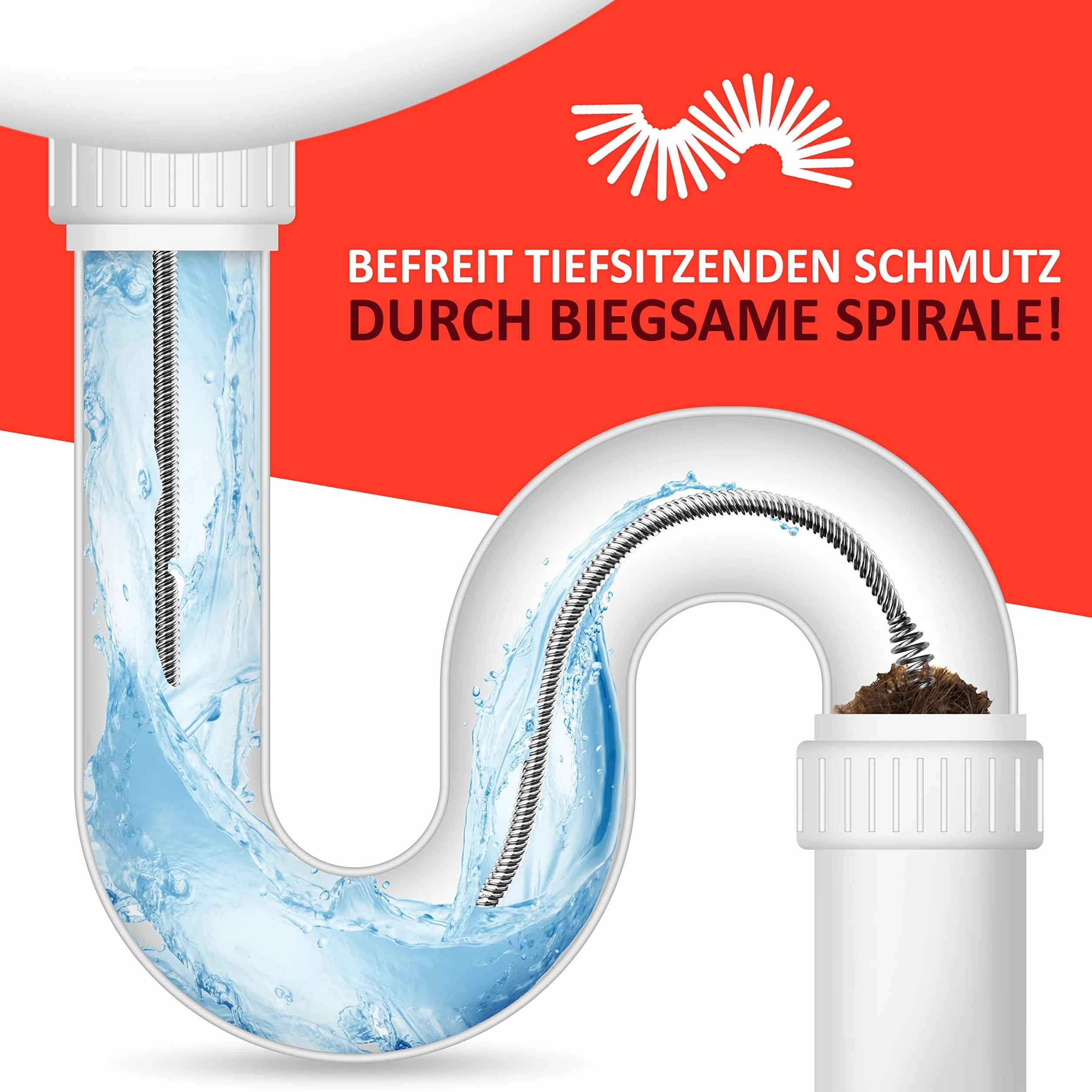 Meisterfaktur Spirala do czyszczenia rur 15 m ze stalowym bębnem