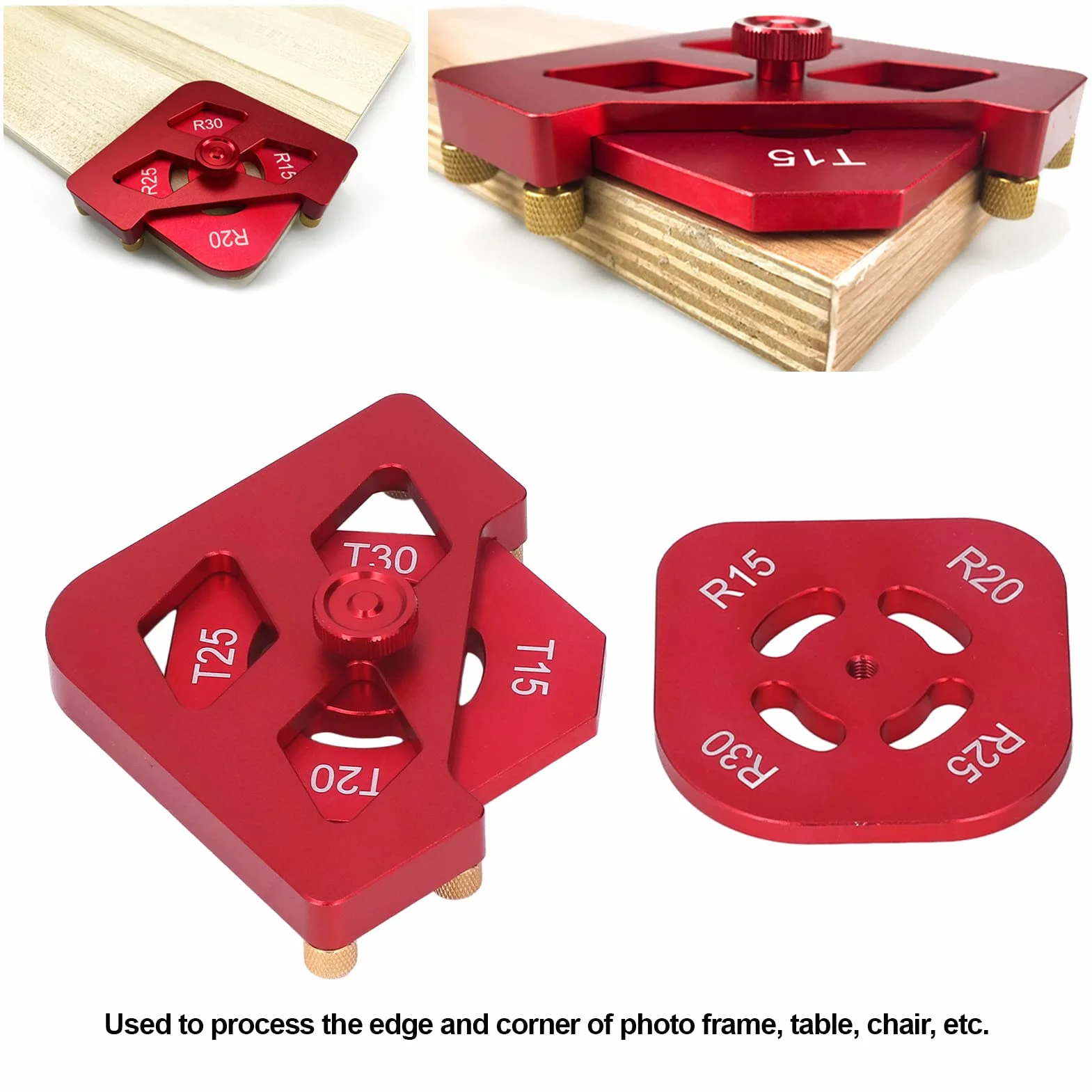Radius Jig Szablony routera, 3 sztuki, szablony do frezarki górnowrzecionowej, ze stopu aluminium, kątownik stołowy, promień, do routera jig, R15, R20, R25, R30, T15, T20, T25, T30