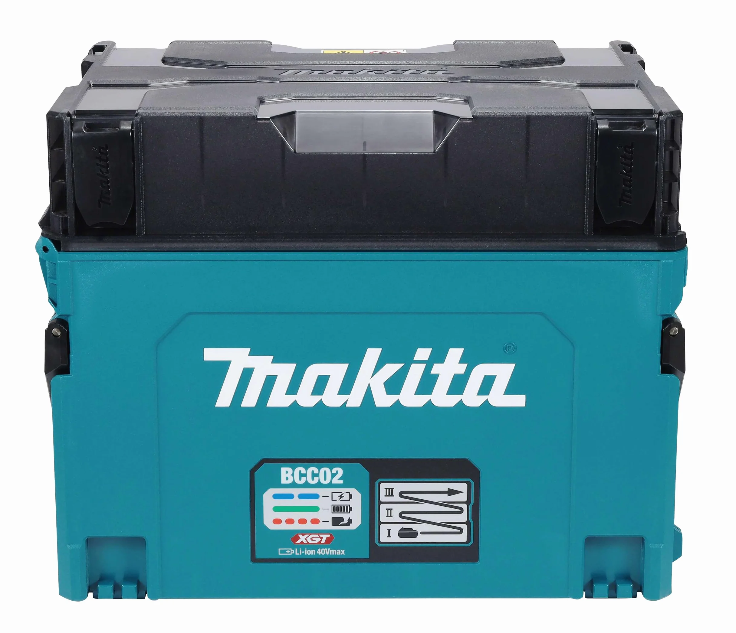 Makita Walizka do ładowania akumulatora BCC02, 40 V maks., 12 gniazd, kompatybilna z XGT