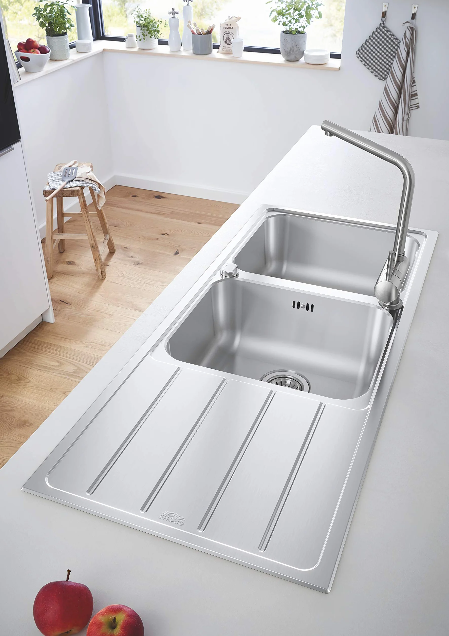 GROHE K500 - Zlew kuchenny z 2 wiadrem, Stal nierdzewna, 31588SD1
