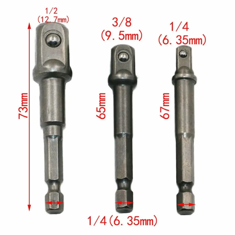 8 szt. Adapter Gniazda Udarowego, Zestaw Nasadek Wiertarskich Adapter Gniazda Wiertarskiego Adapter Gniazda 8-pak Sześciokątny Uchwyt na łeb Kwadratowy do Majsterkowania w Branży