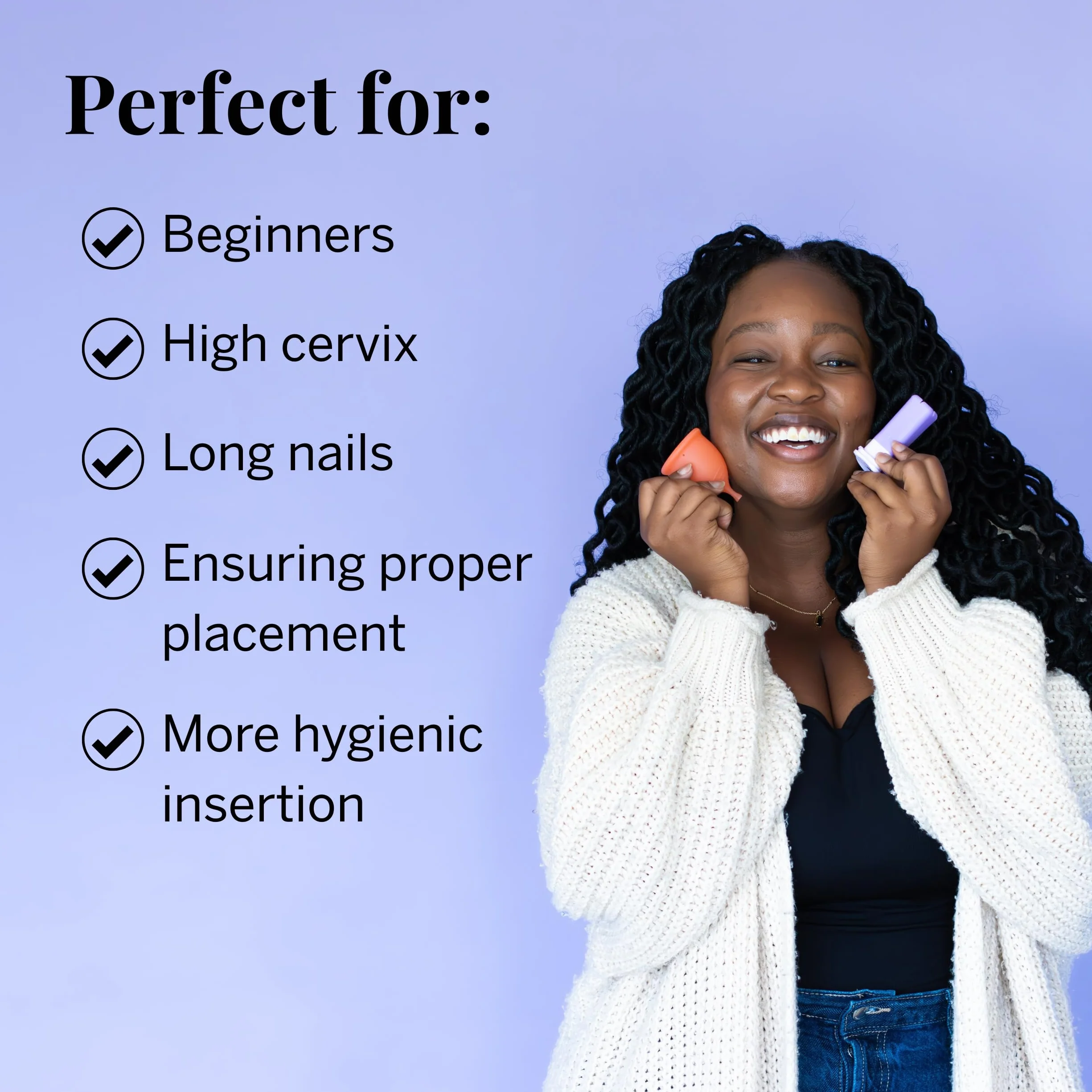 Menstrual Cup Bundle with Applicator - 100% Medical-Grade Silicone - Reusable Period Cup, 4 & 6 Tampon Capacity