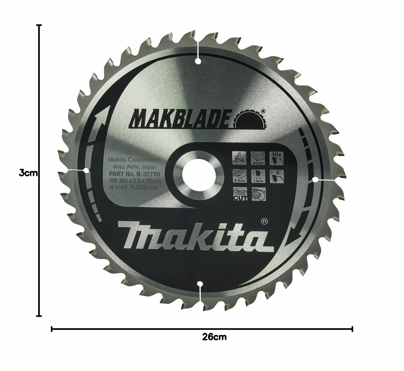 Makita Makblade brzeszczot piły 260 x 30 mm 40Z