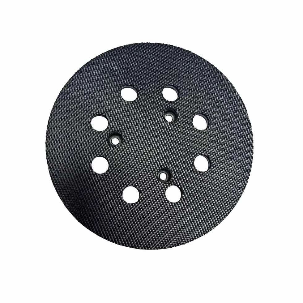 5 x Trade-Shop 8-otworowy talerz szlifierski na rzep talerz szlifierski talerz podporowy 125 mm z metalowym spodem kompatybilny z Makita 743081-8 743051-7, Hitachi 324-209