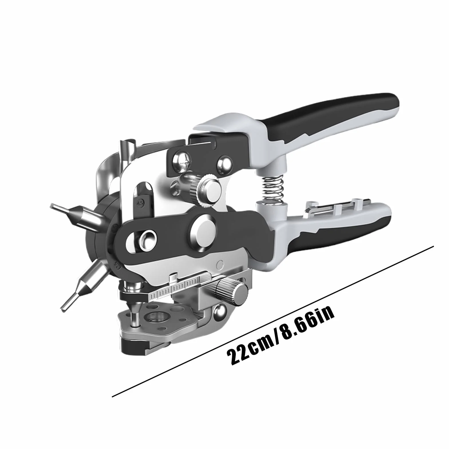 Leather Hole Punch Tool, Heavy-Duty Alloy Steel Pliers, Multi-Size Precision Cutting, 8.66 Inches