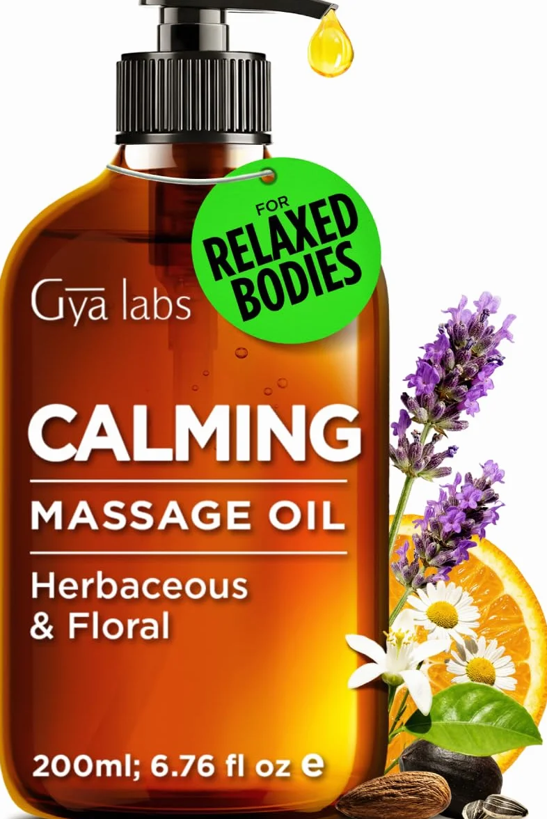 Gya Labs Kojący olejek do masażu 200 ml lawenda pomarańcza rumianek jojoba argan na sen stres ból mięśni