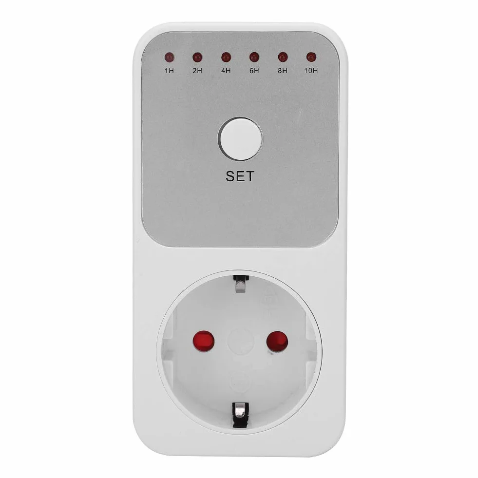 Wtyczka UE 230 V 16 A Timer Przełącznik Gniazda Zasilania Od 1 do 10 Godzin Swobodne Ustawianie Sterownika Wyłącznika Czasowego Odliczania do Oświetlenia Domu, Wentylatorów,