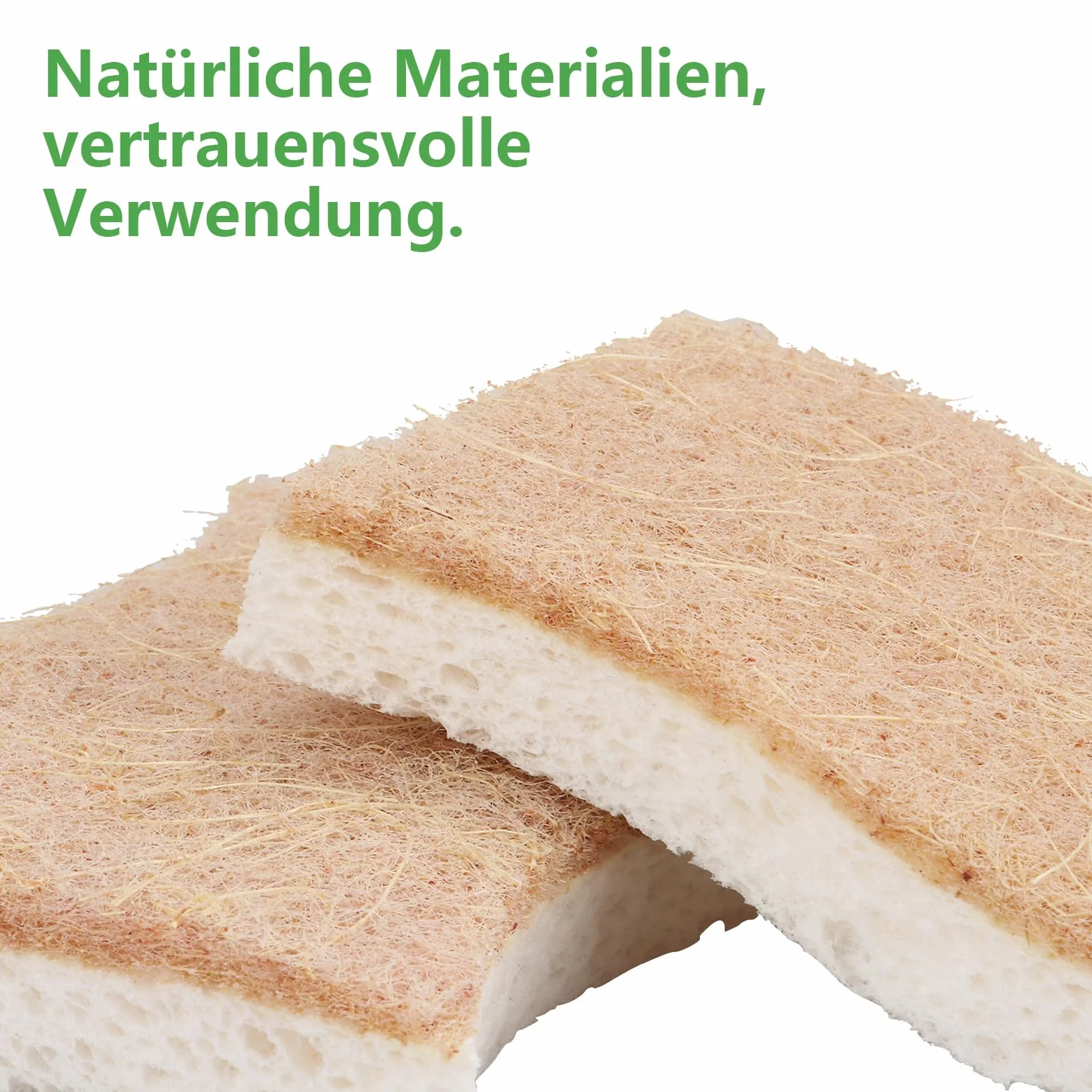 AKOLAFE 16 sztuk ekologicznej gąbki do mycia naczyń, brązowej, naturalnej, do kuchni, wielokrotnego użytku, biodegradowalna (11 x 7 x 2'