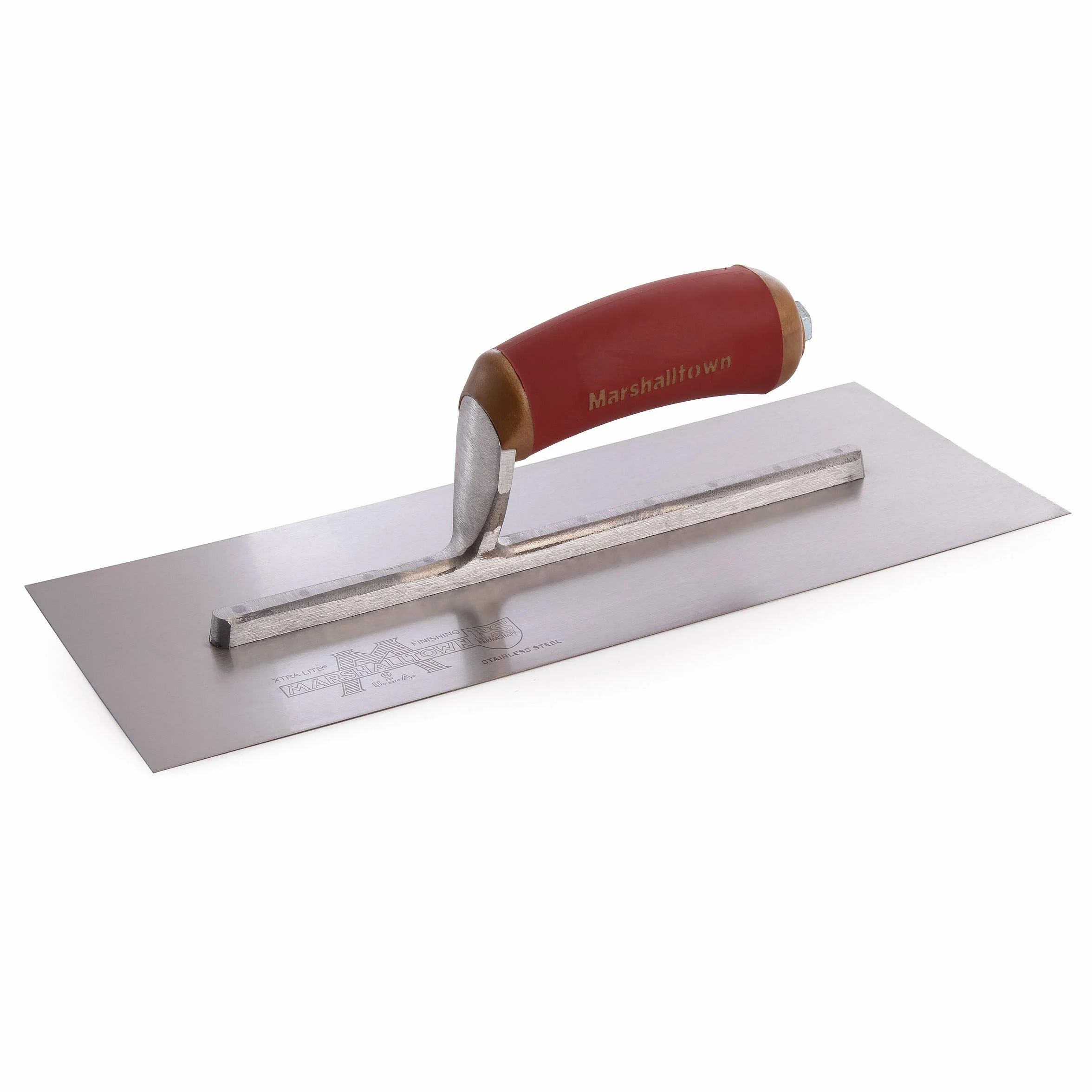 Marshalltown MPB13SSD 33.0 cm wstępnie zużyta szpachla tynkarska ze stali nierdzewnej, srebrna, czerwona, brązowa