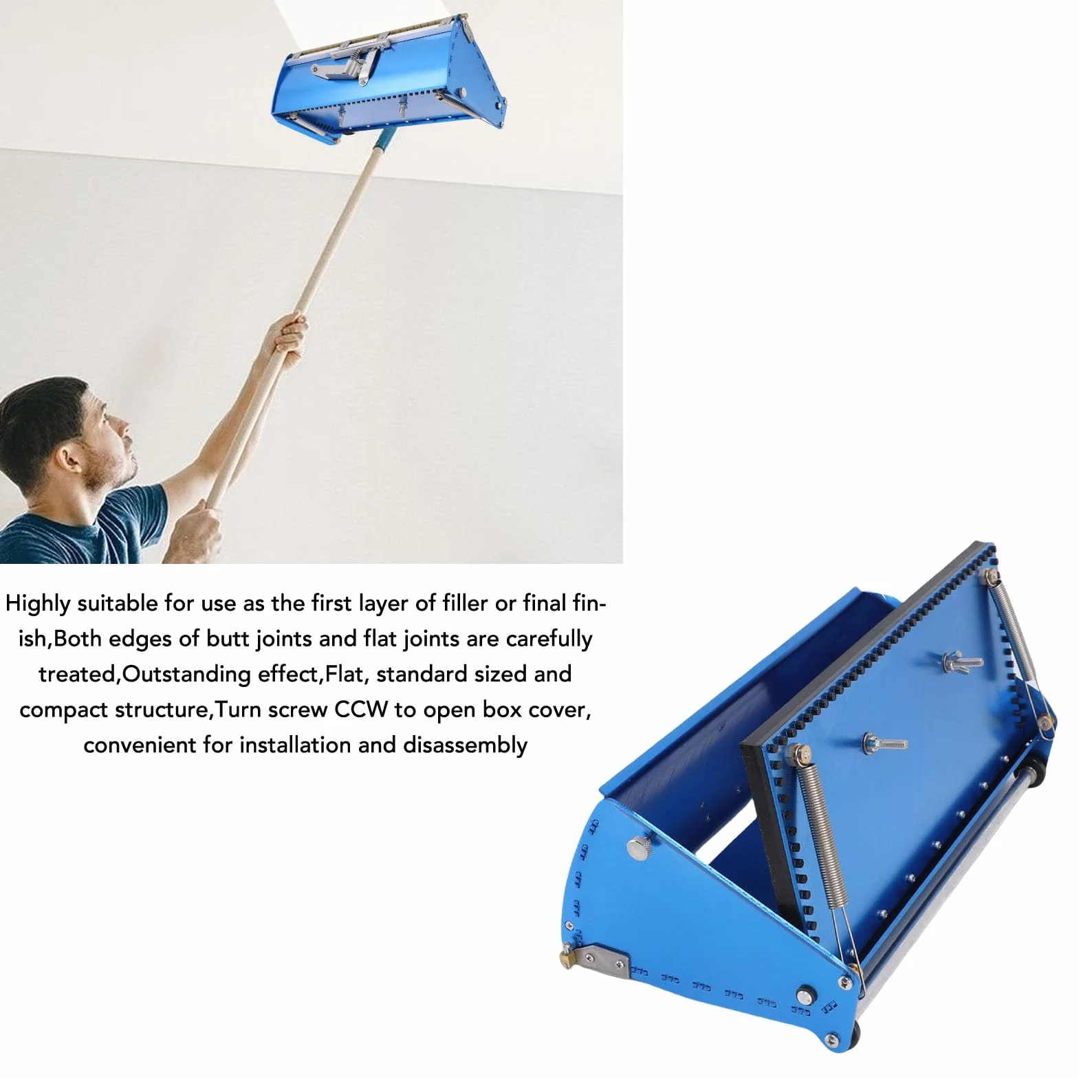 Fafeicy 12-calowe Pudełko do Płyt Gipsowo-kartonowych Aluminiowe Narzędzie, Pudełko do Wykańczania Płyt ściennych do Tynkowania Płyt Gipsowo-kartonowych i Projektów Malarstwa Domowego